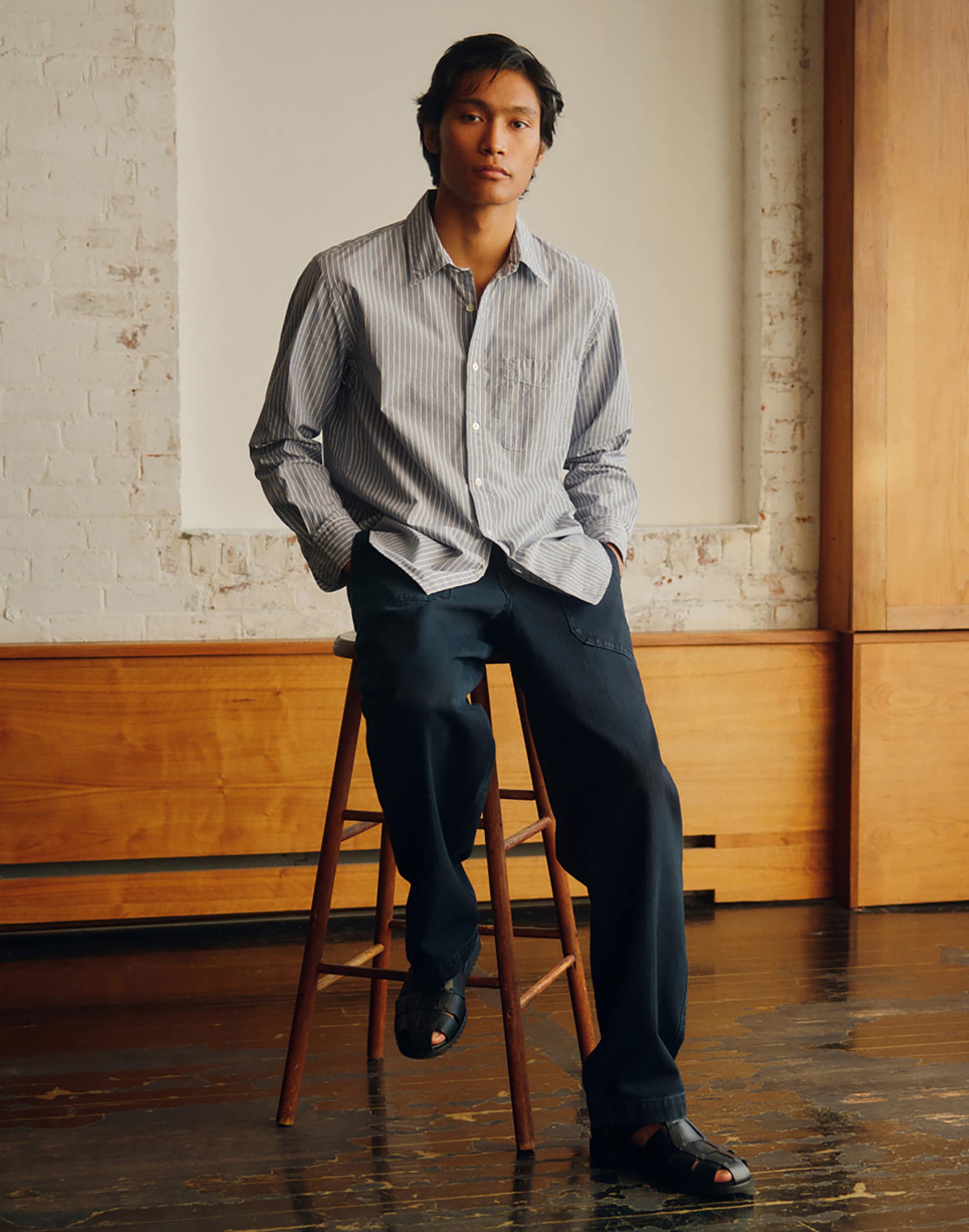 Fatigue Pants in Indigo Herringbone