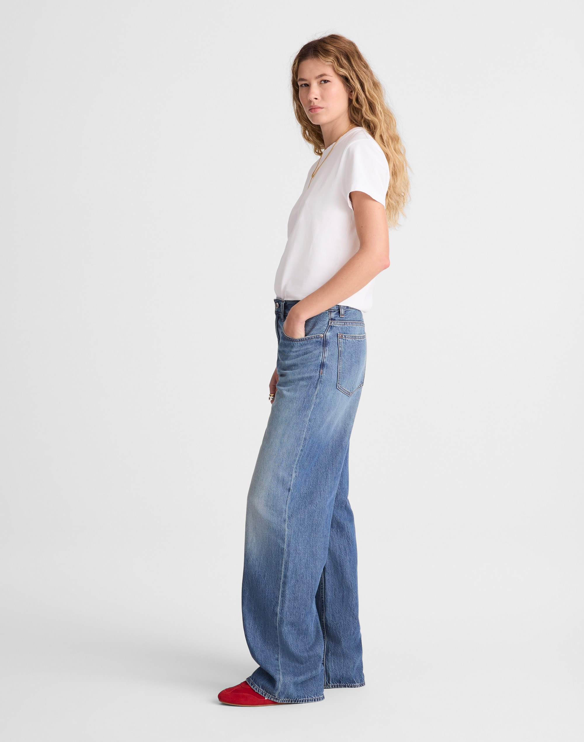 Tall Low-Slung Baggy Jeans in Airy Denim