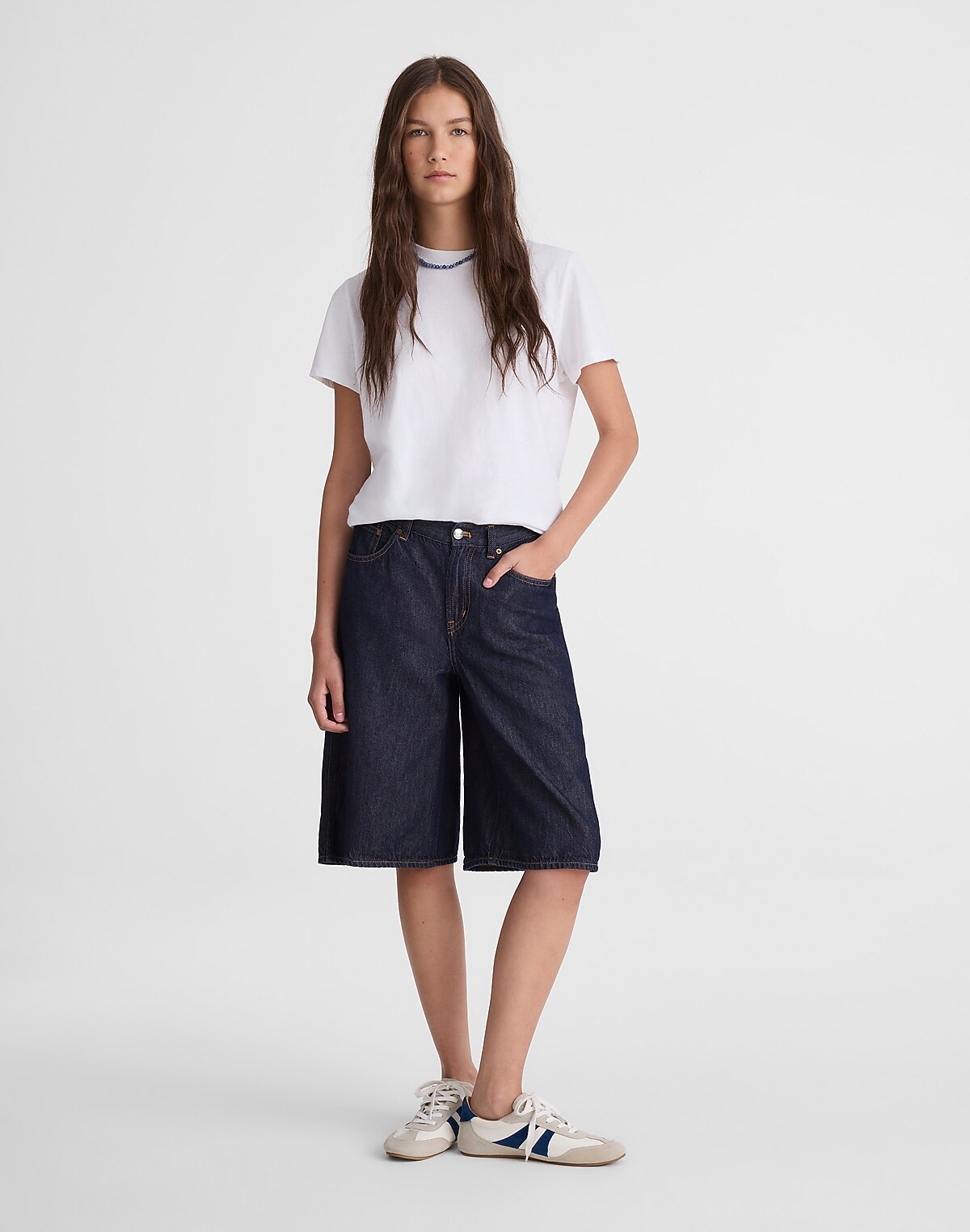 The V-Waist Bermuda Short in Airy Denim