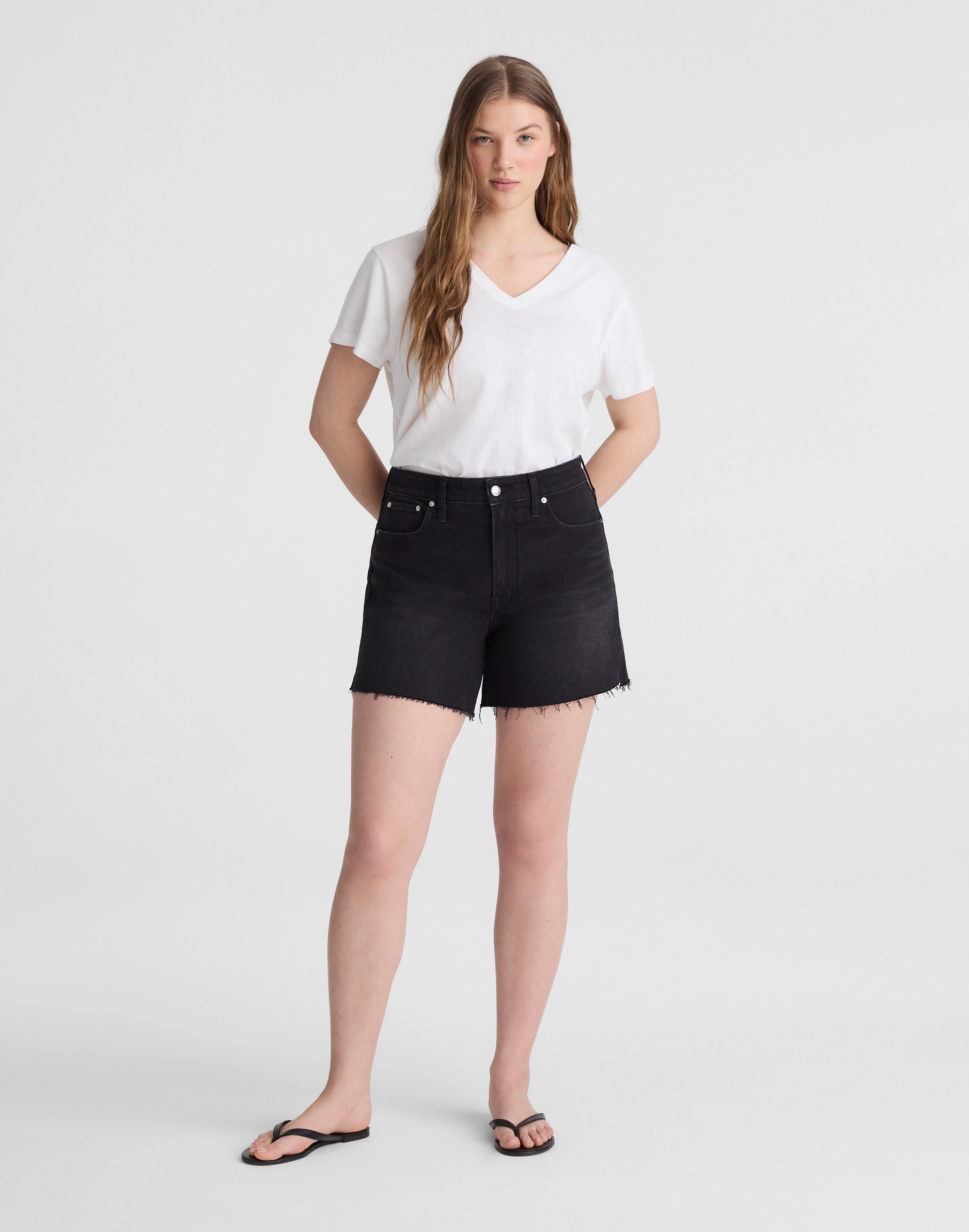 Madewell The Curvy Perfect Vintage Mid-length Jean Short In Black