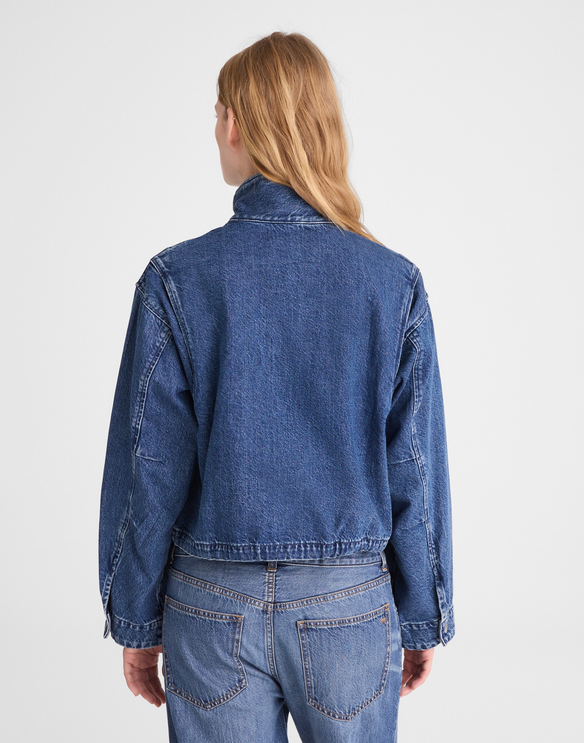 Denim Crop Field Jacket Alternate Image 4