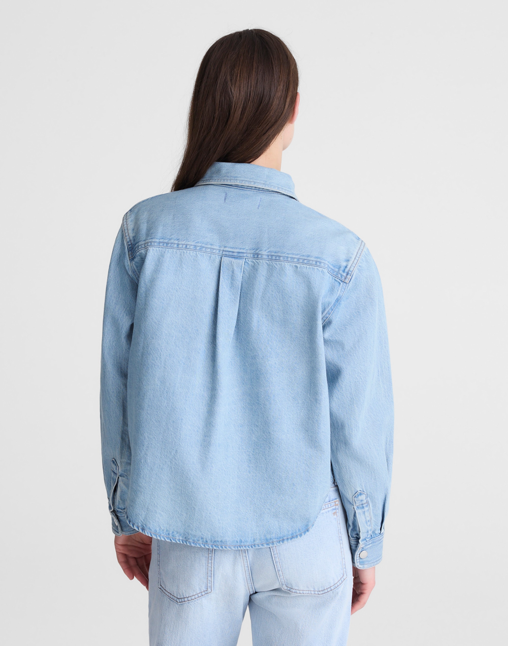 Airy Denim Relaxed Shirt-Jacket