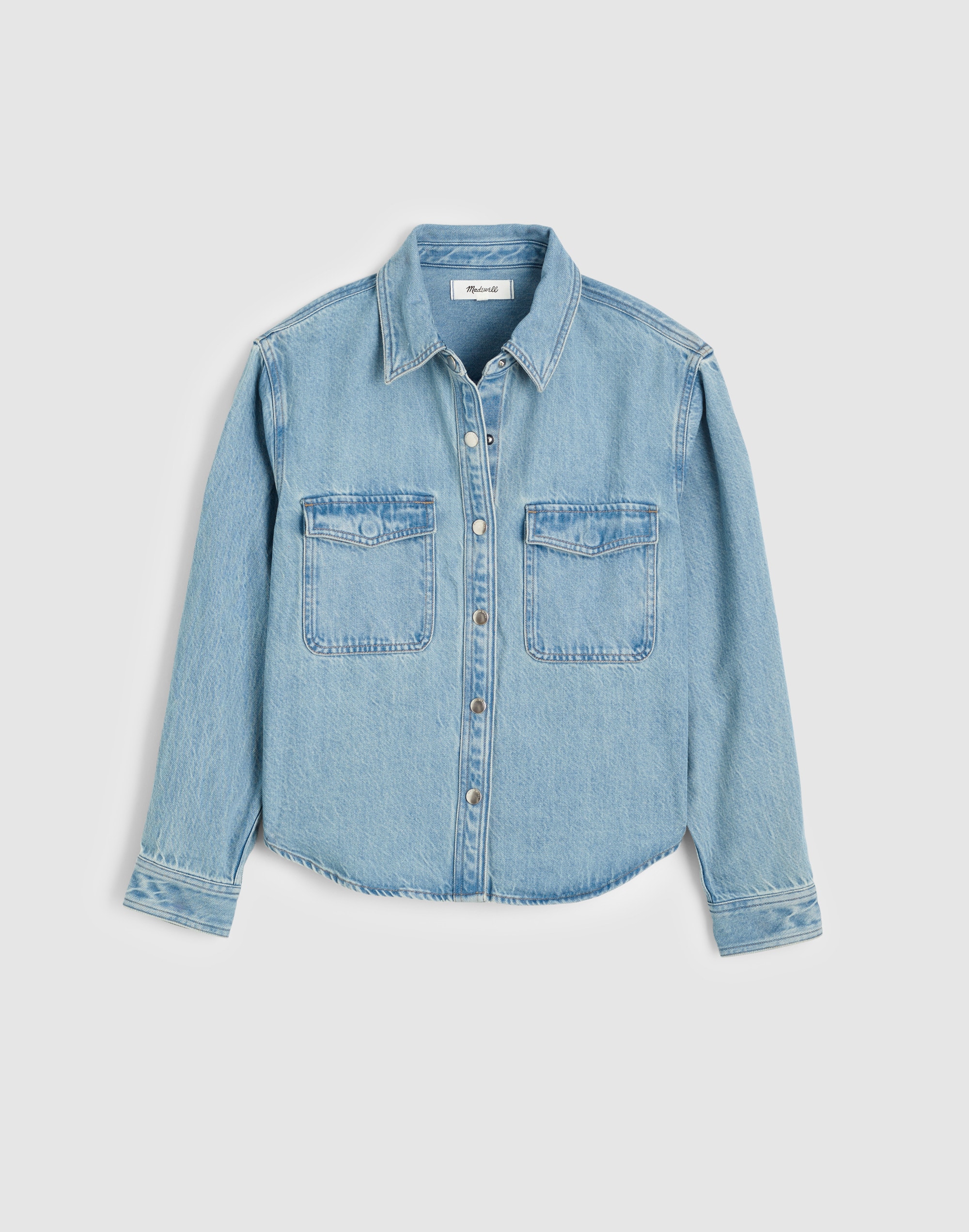 Airy Denim Relaxed Shirt-Jacket