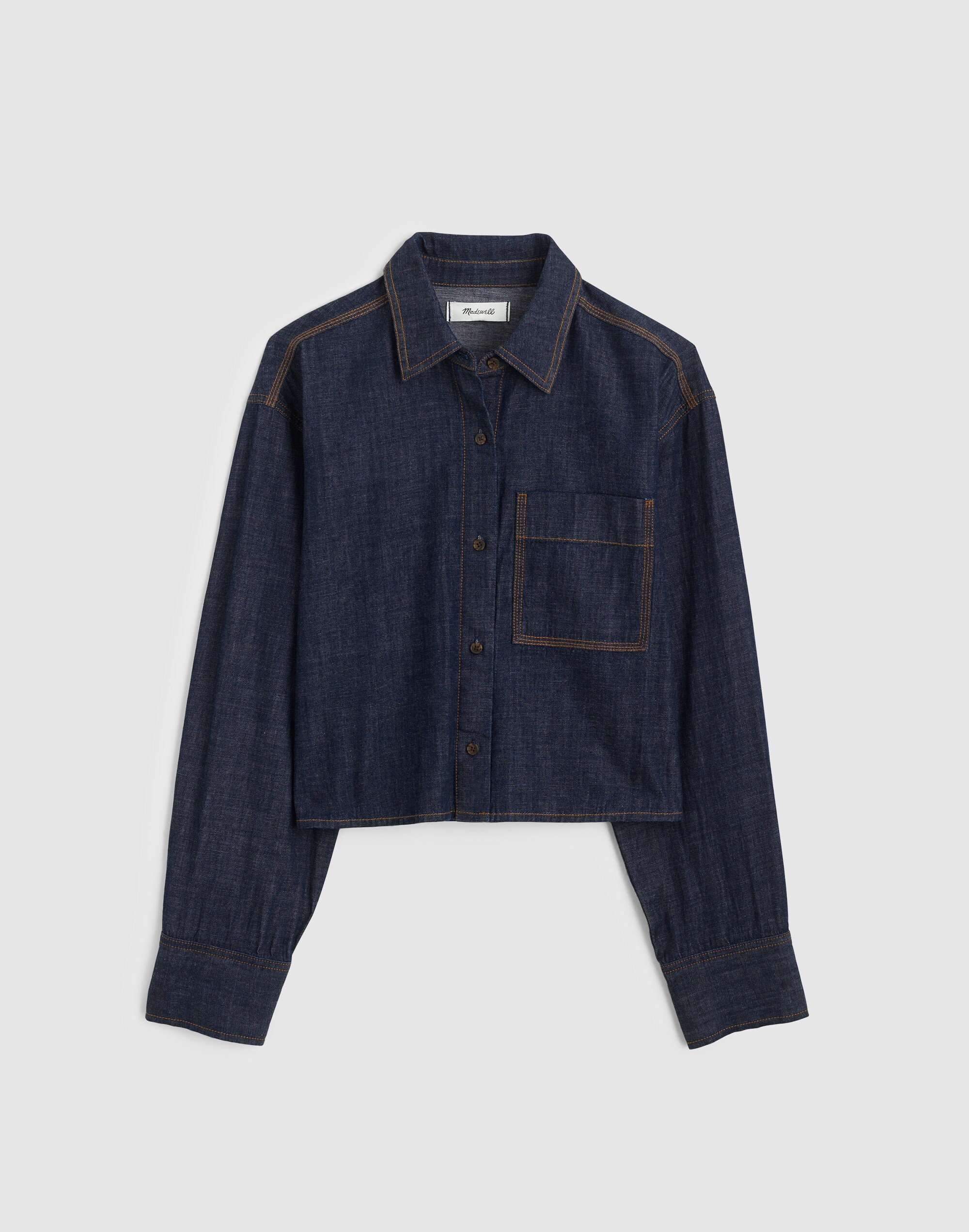 Denim Straight-Hem Shirt