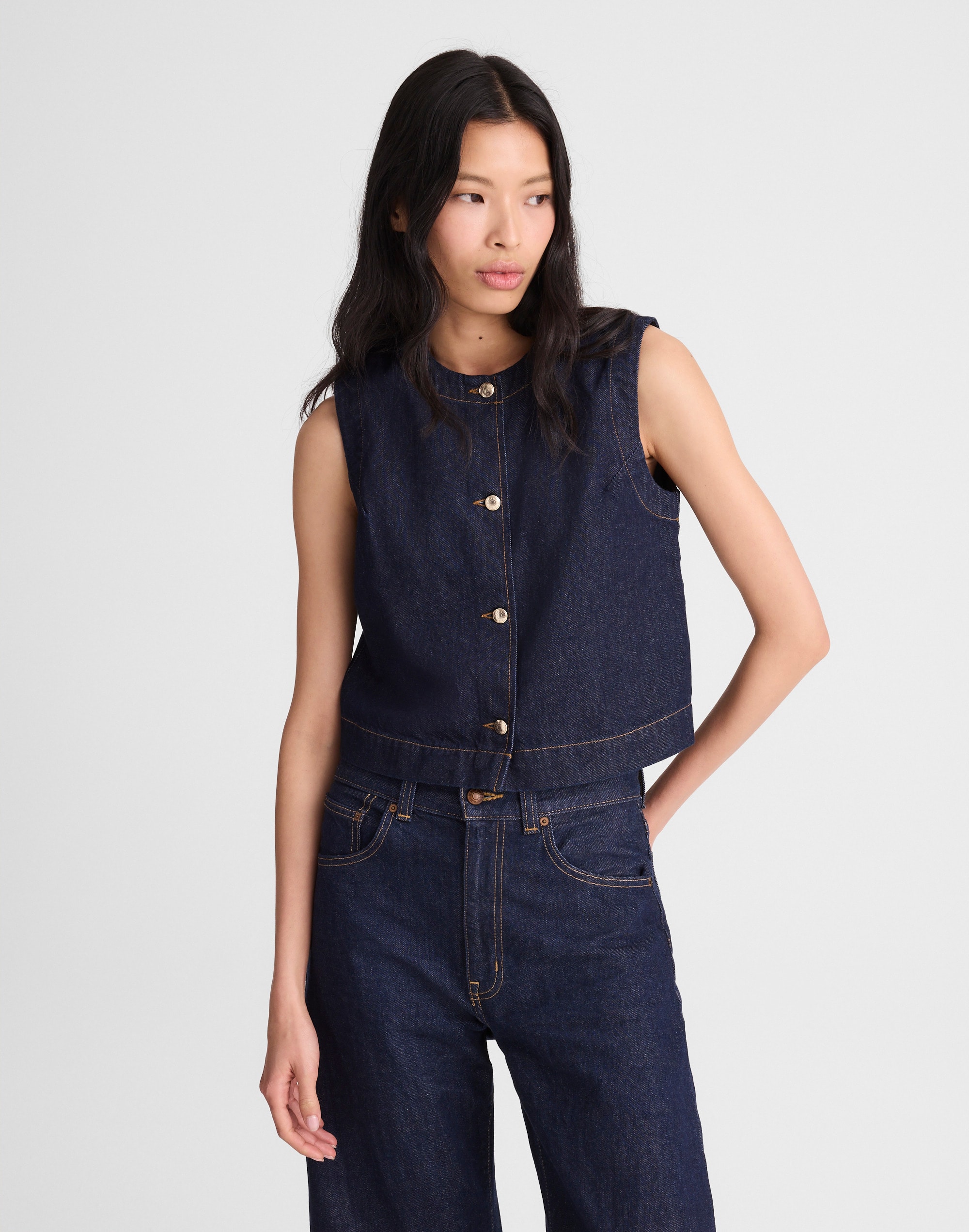 Denim Shell Vest Top