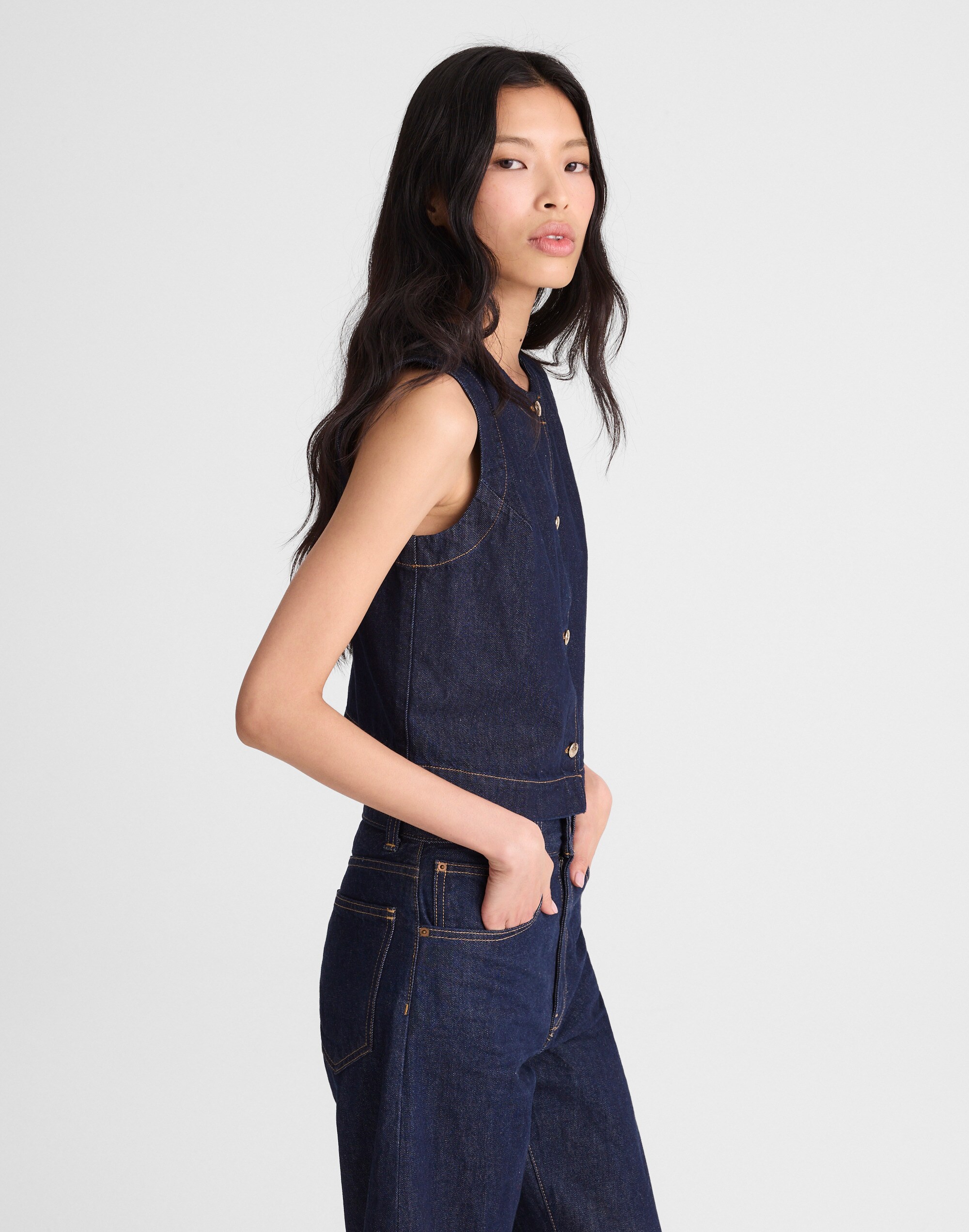 Denim Shell Vest Top