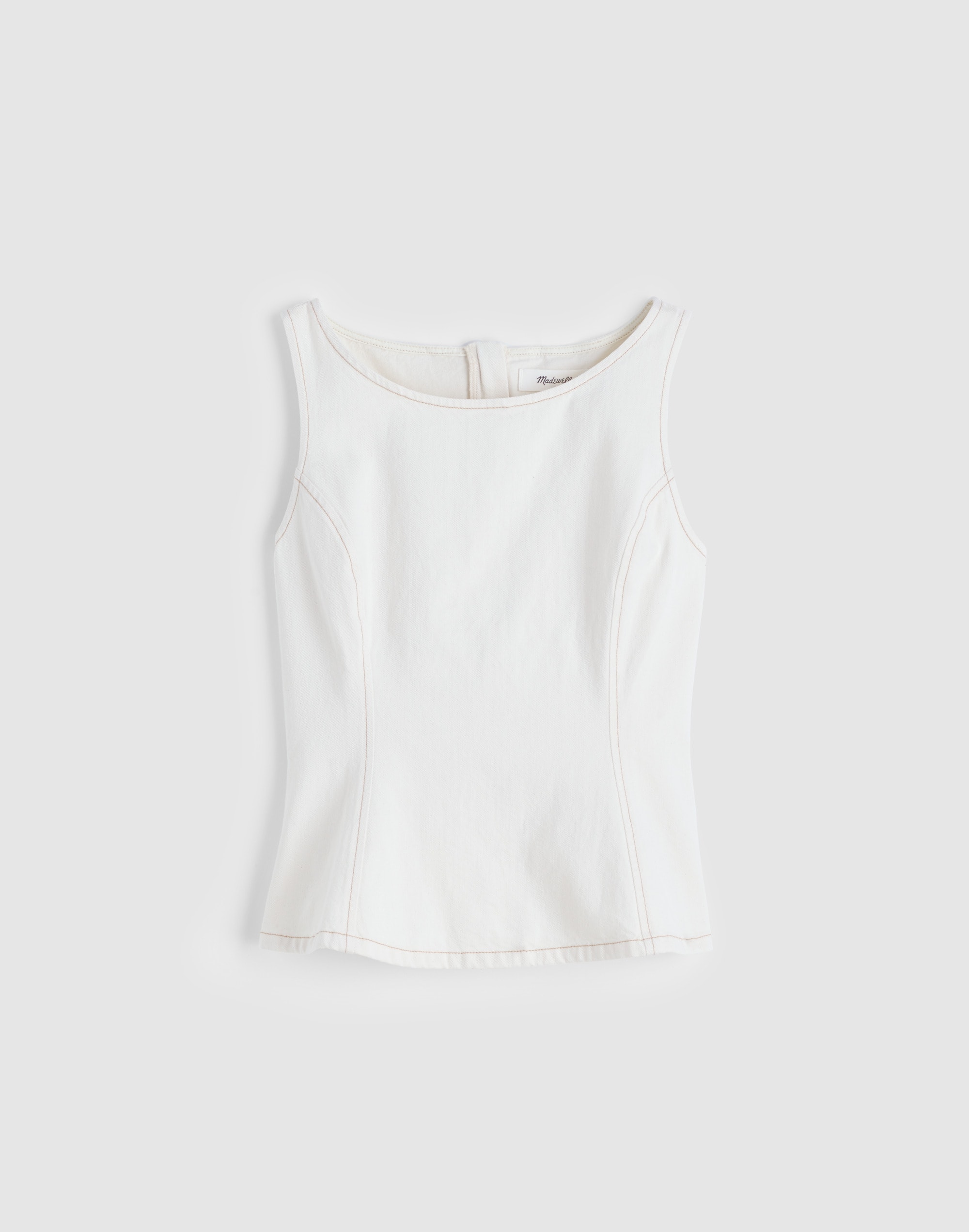 Denim Seamed Boatneck Shell Top