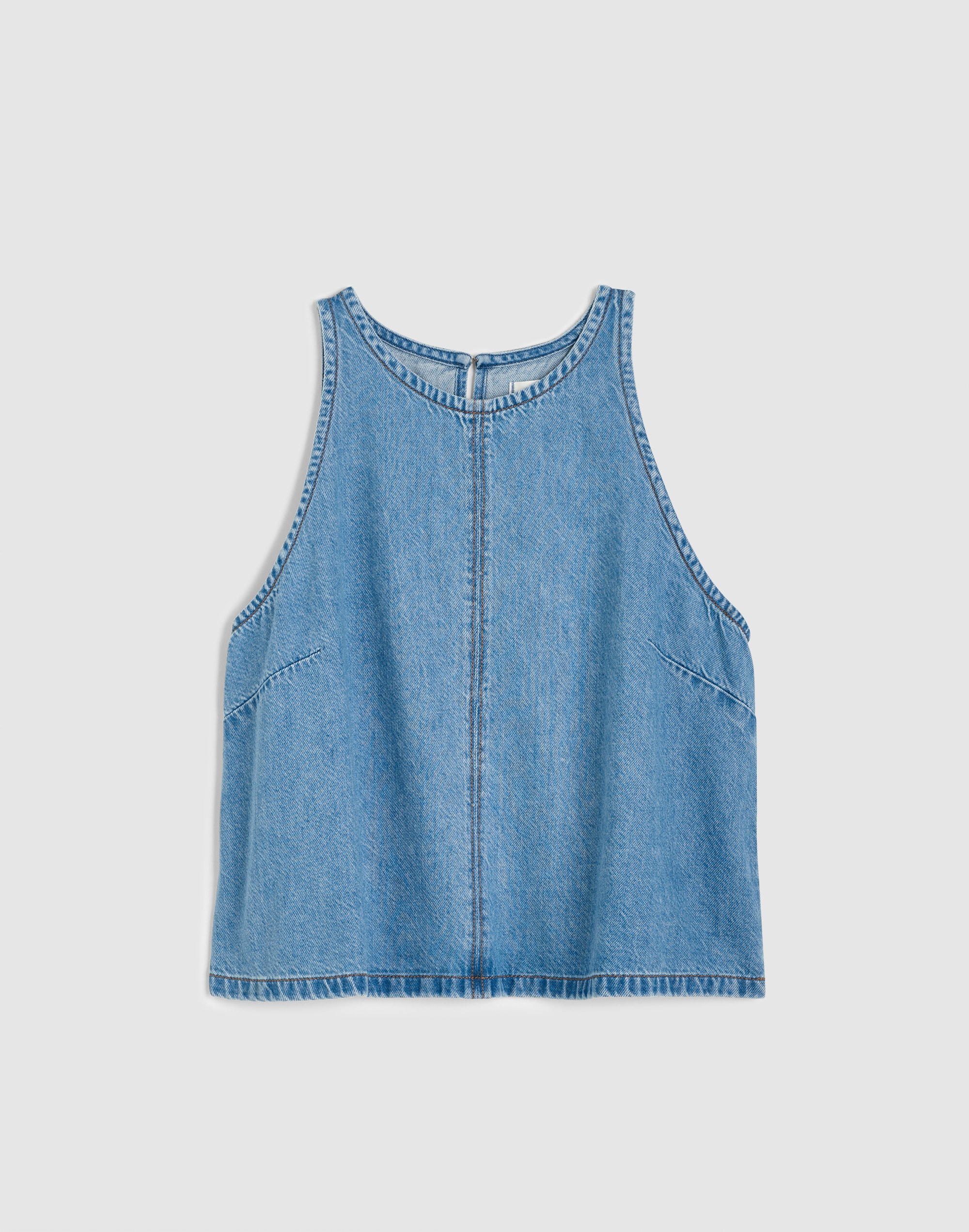 Airy Denim Halter Shell Top
