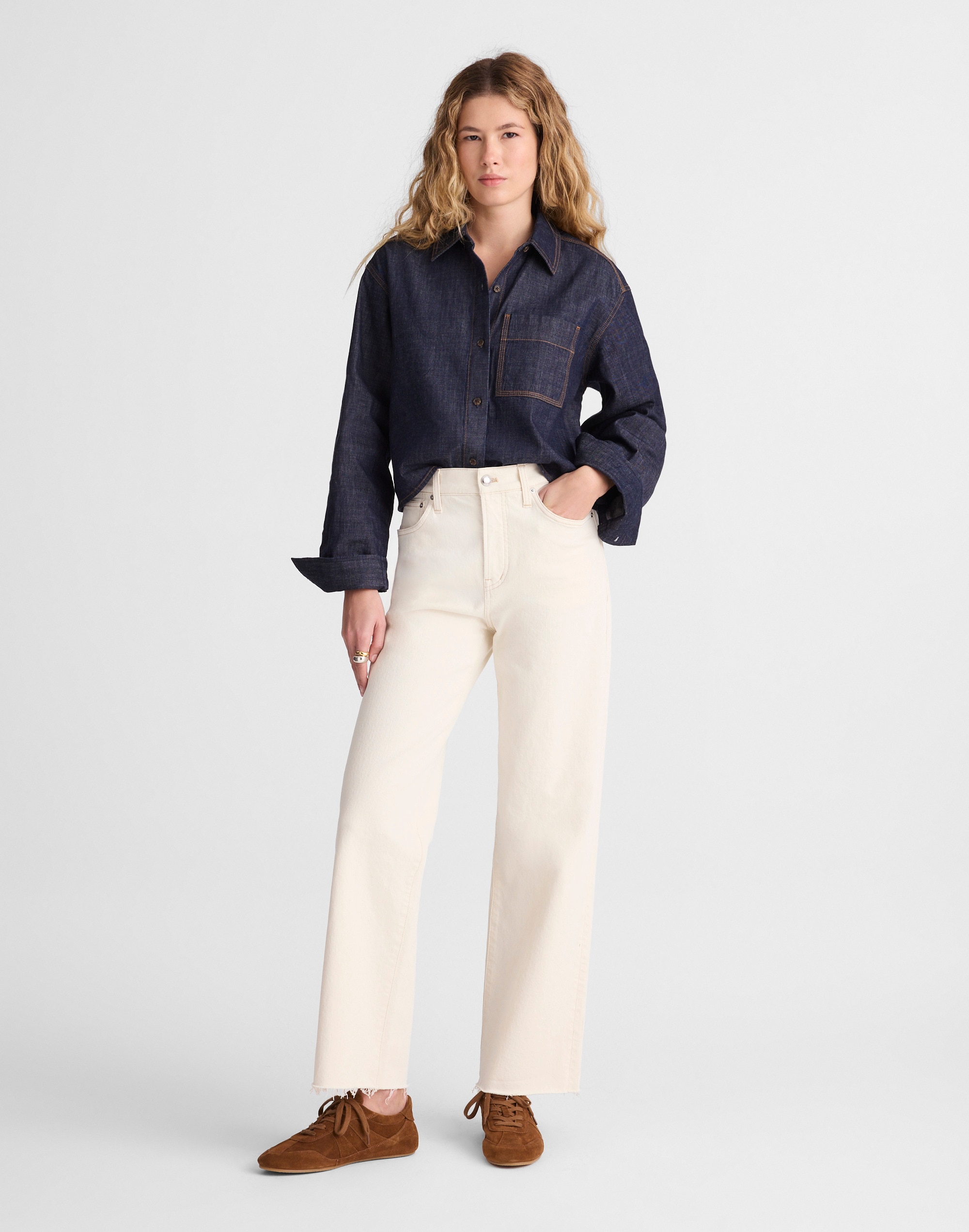 the perfect vintage wide-leg crop jean in vintage canvas