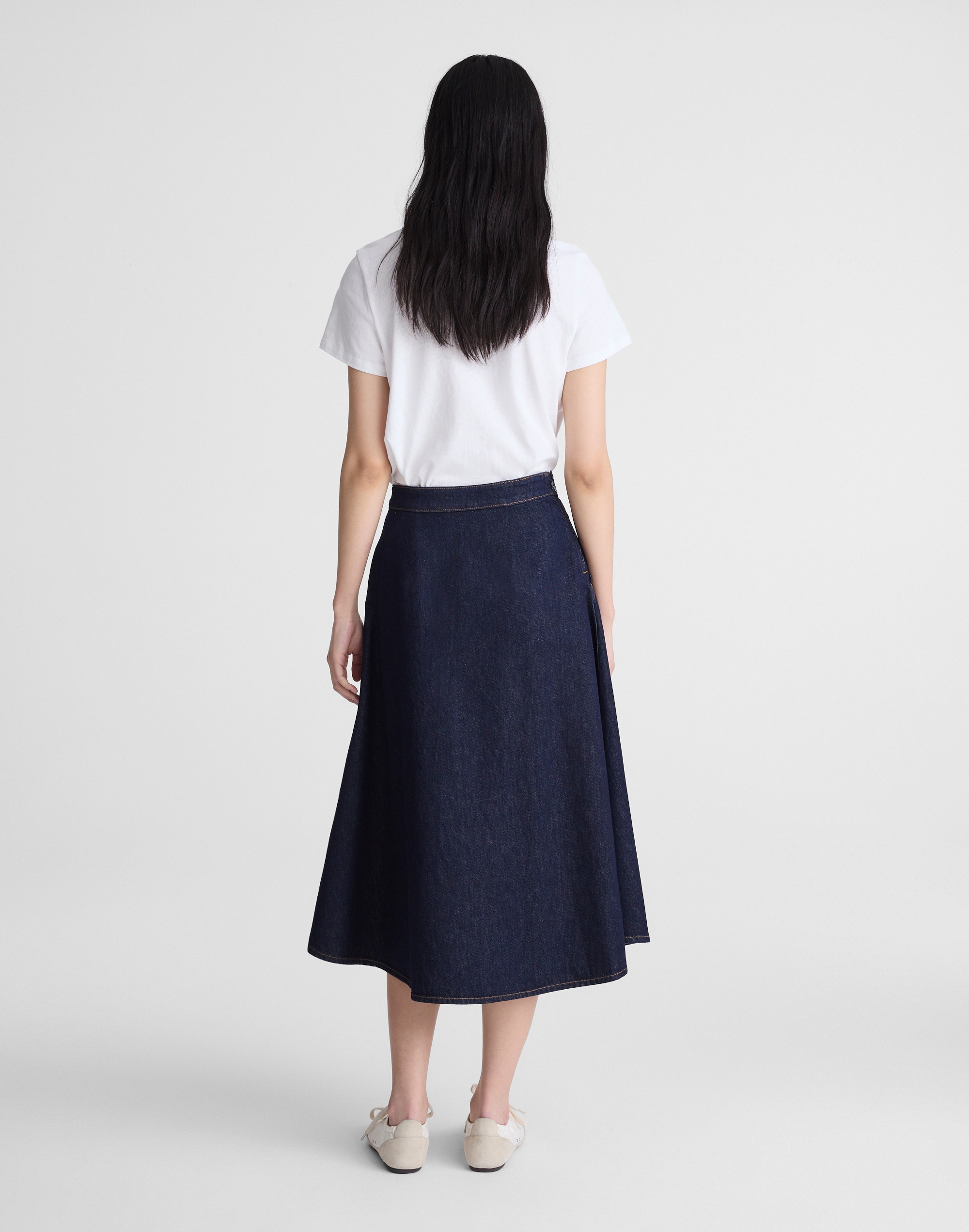 Denim Circle Midi Skirt