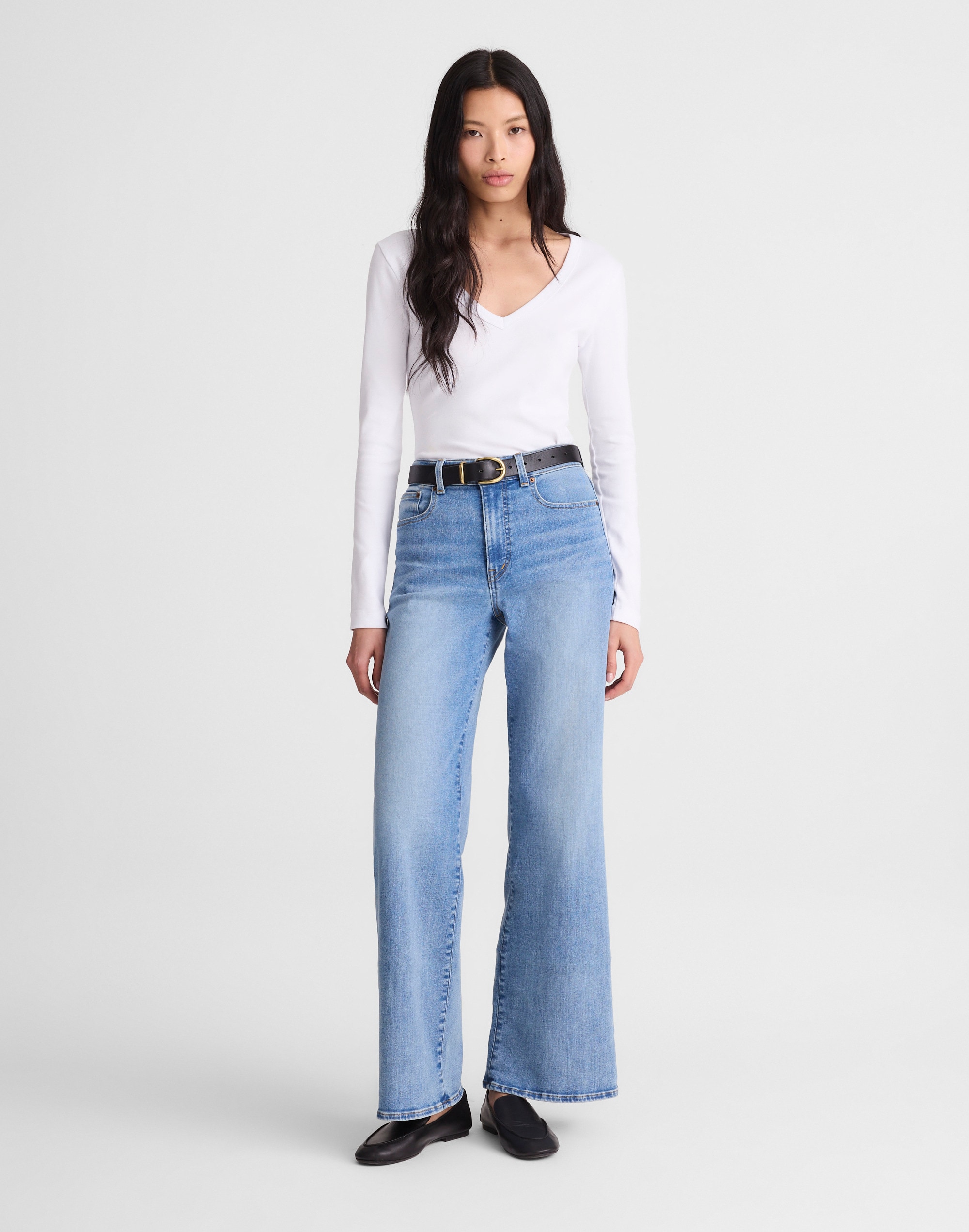 the wide-leg jean in super stretch denim