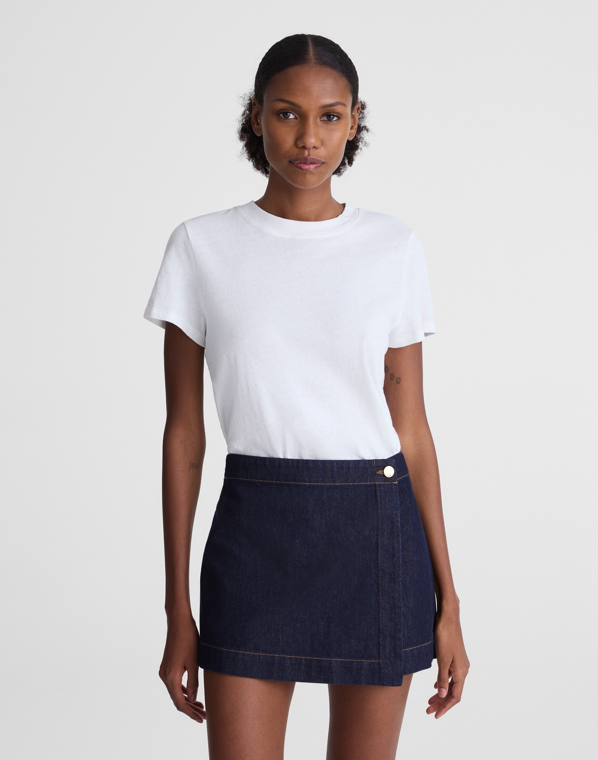 Denim Wrap Mini Skort