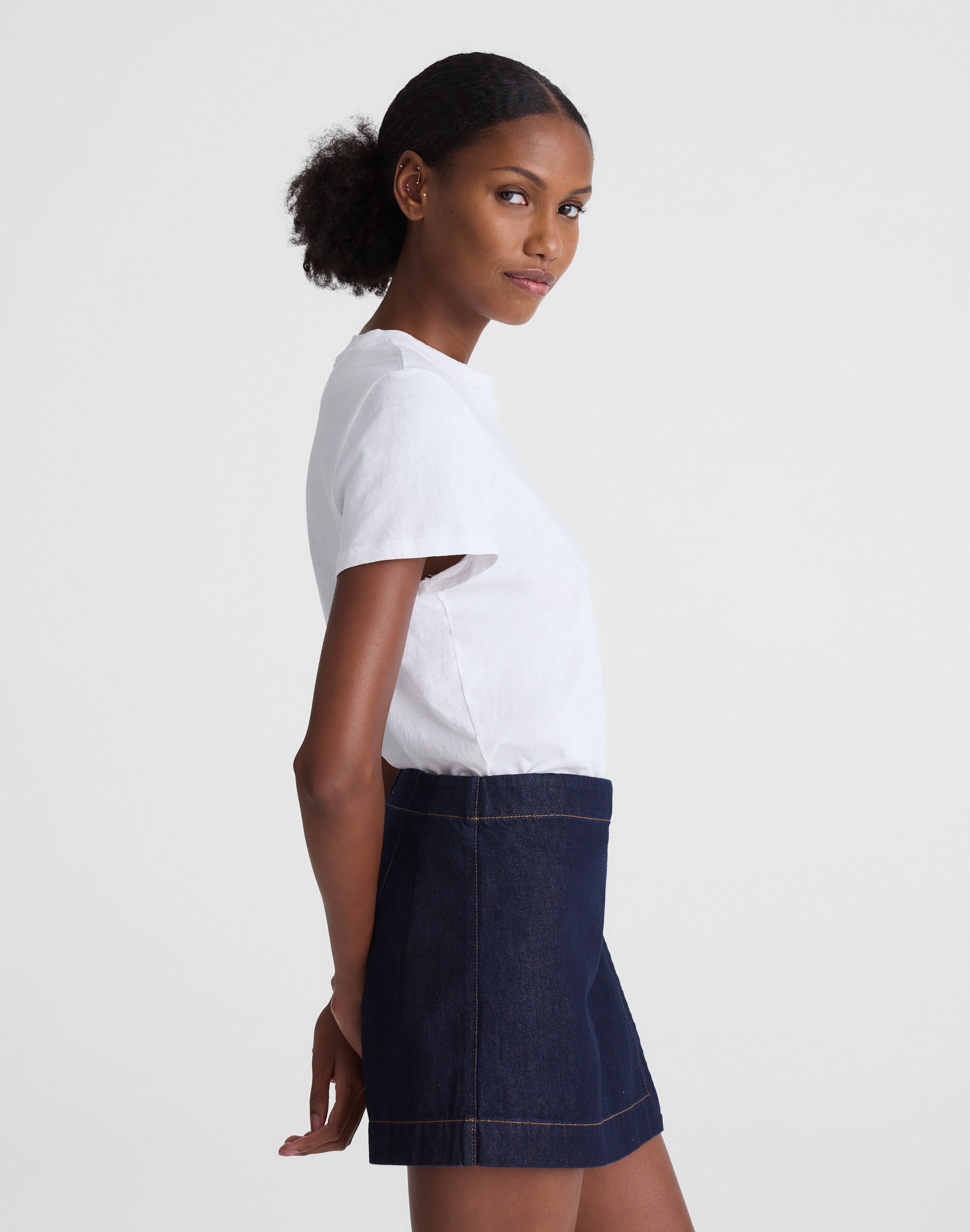 Denim Wrap Mini Skort