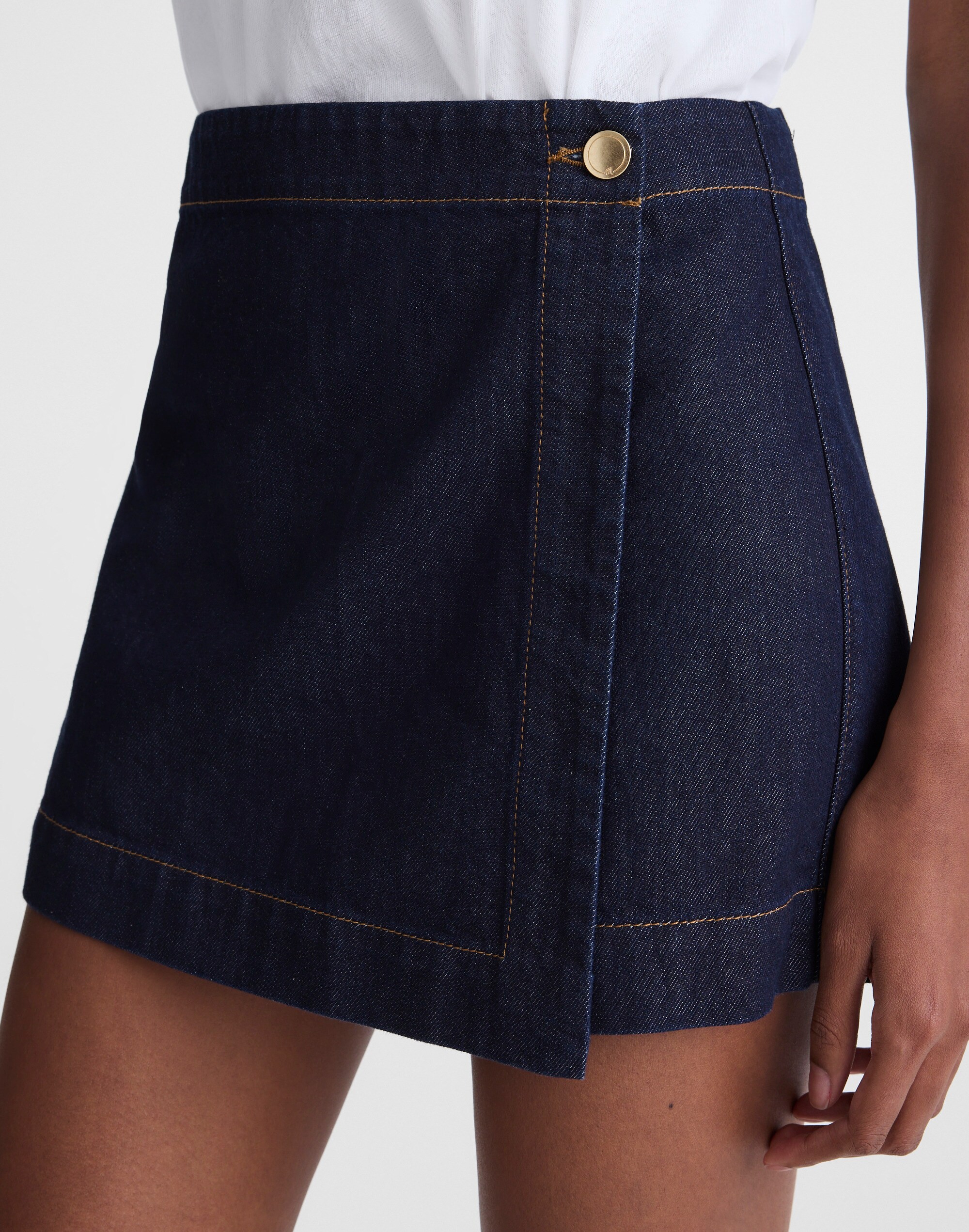 Denim Wrap Mini Skort