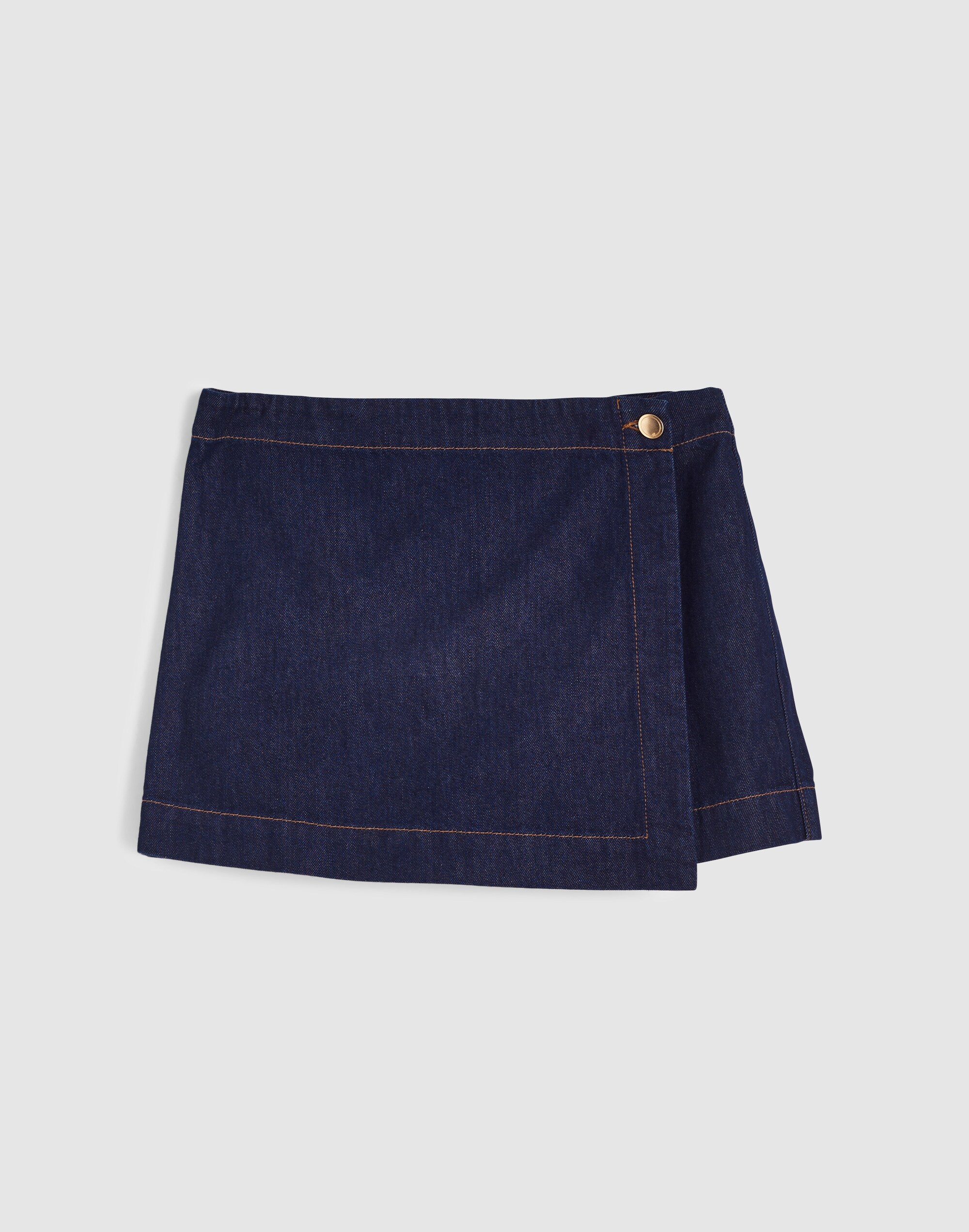 Denim Wrap Mini Skort