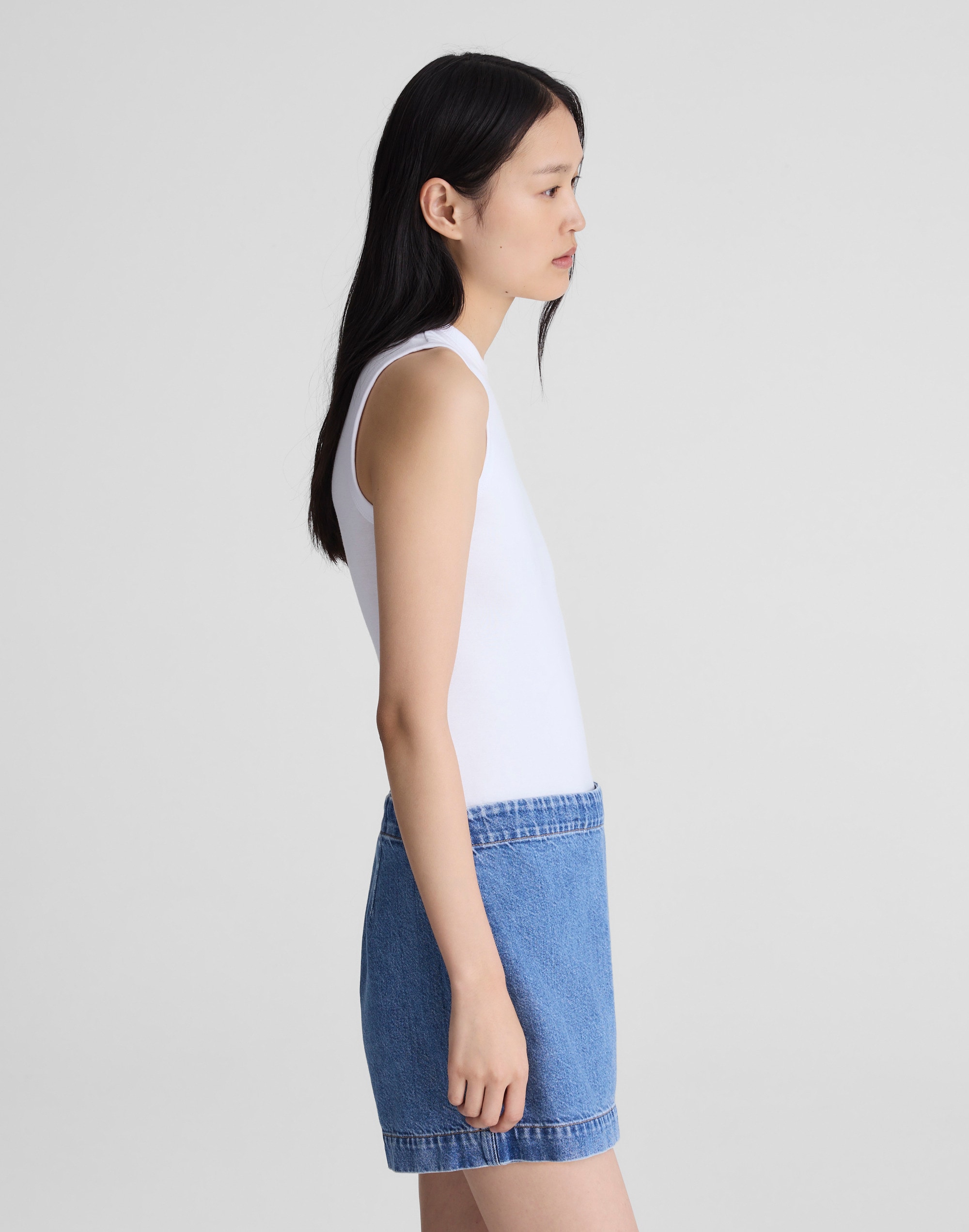 Denim Wrap Mini Skort