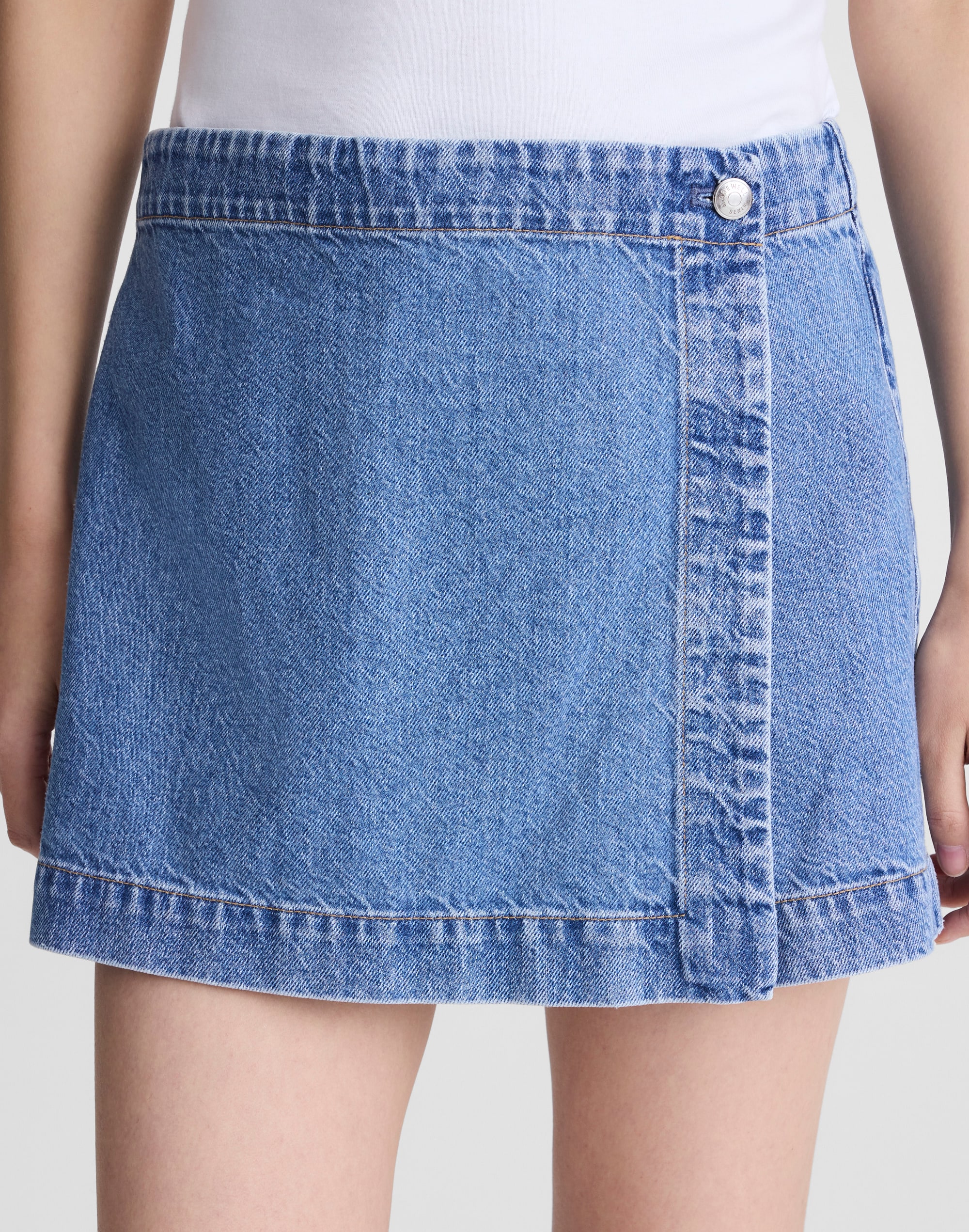 Denim Wrap Mini Skort