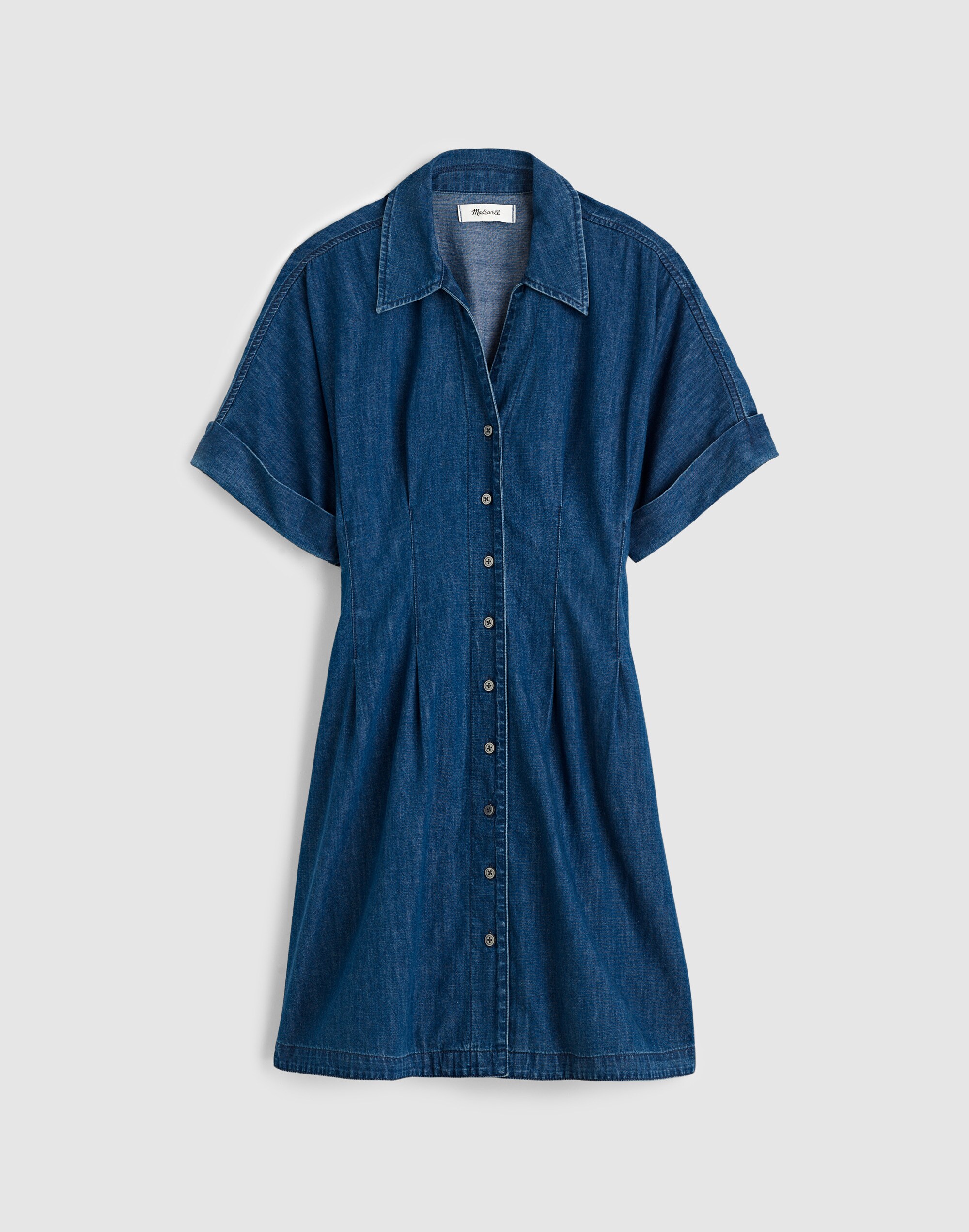 Denim Pleated Midi Shirtdress