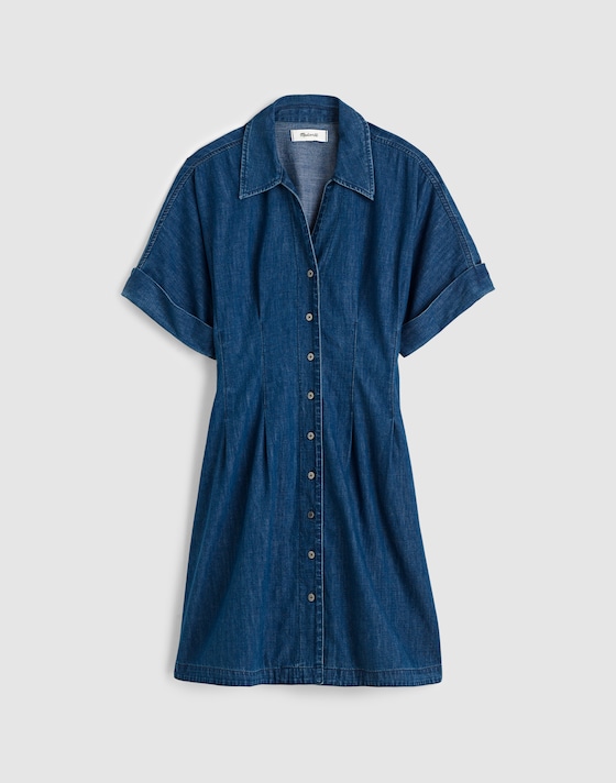womens denim shirt dresses Next Mid Blue Midi Dress US 8 Petite length skirt Women Denim Shirt Dress Classic