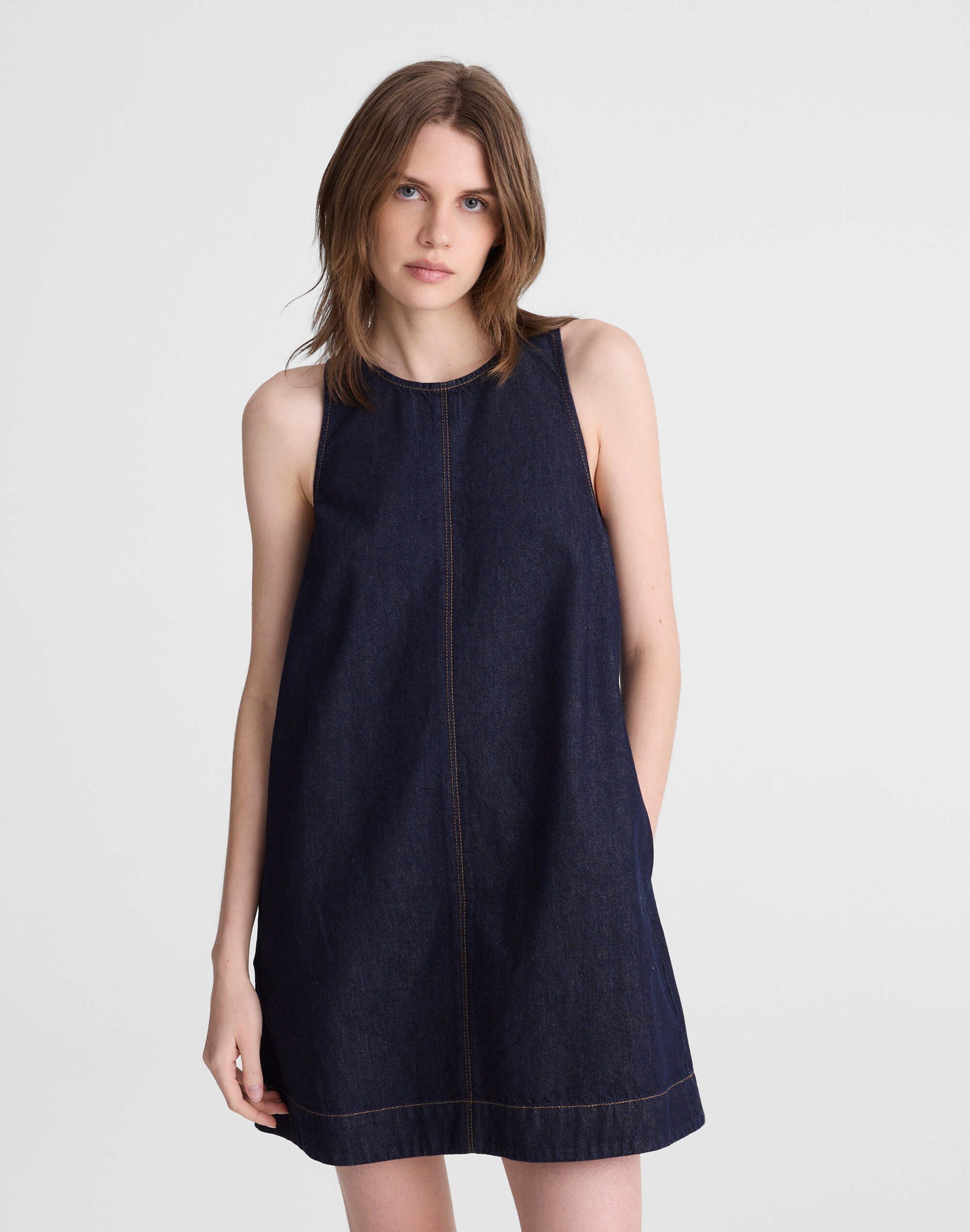 Denim Mini Shift Dress