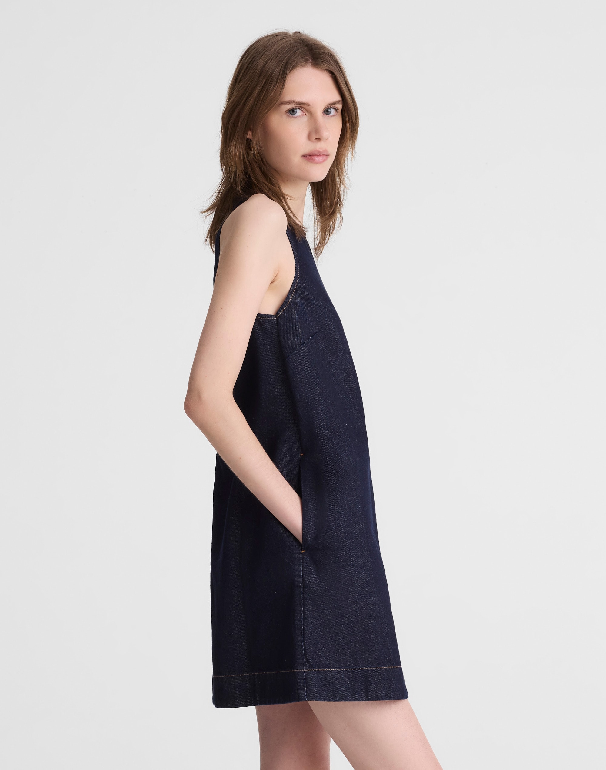 Denim Mini Shift Dress