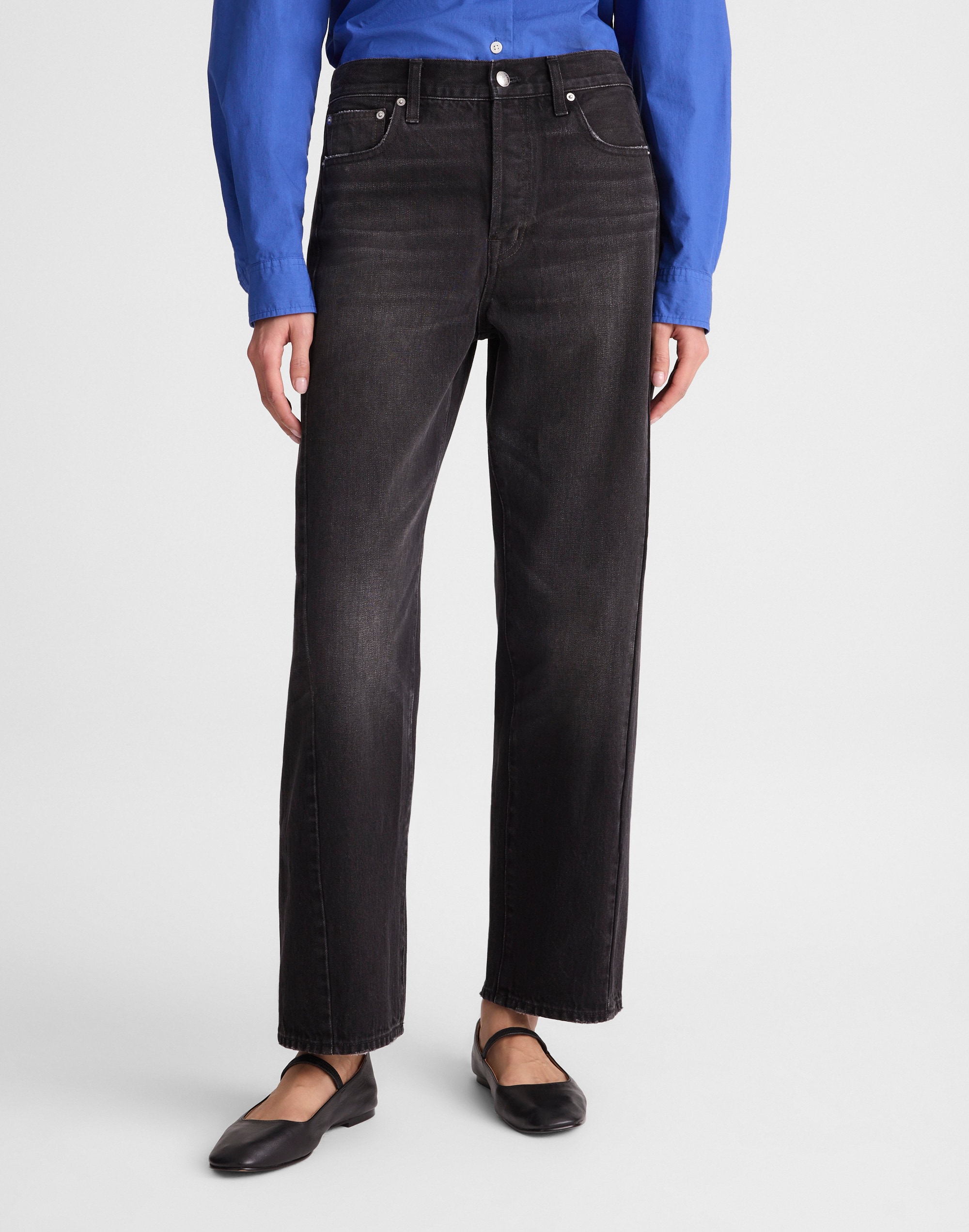 Pieced Barrel-Leg Jeans