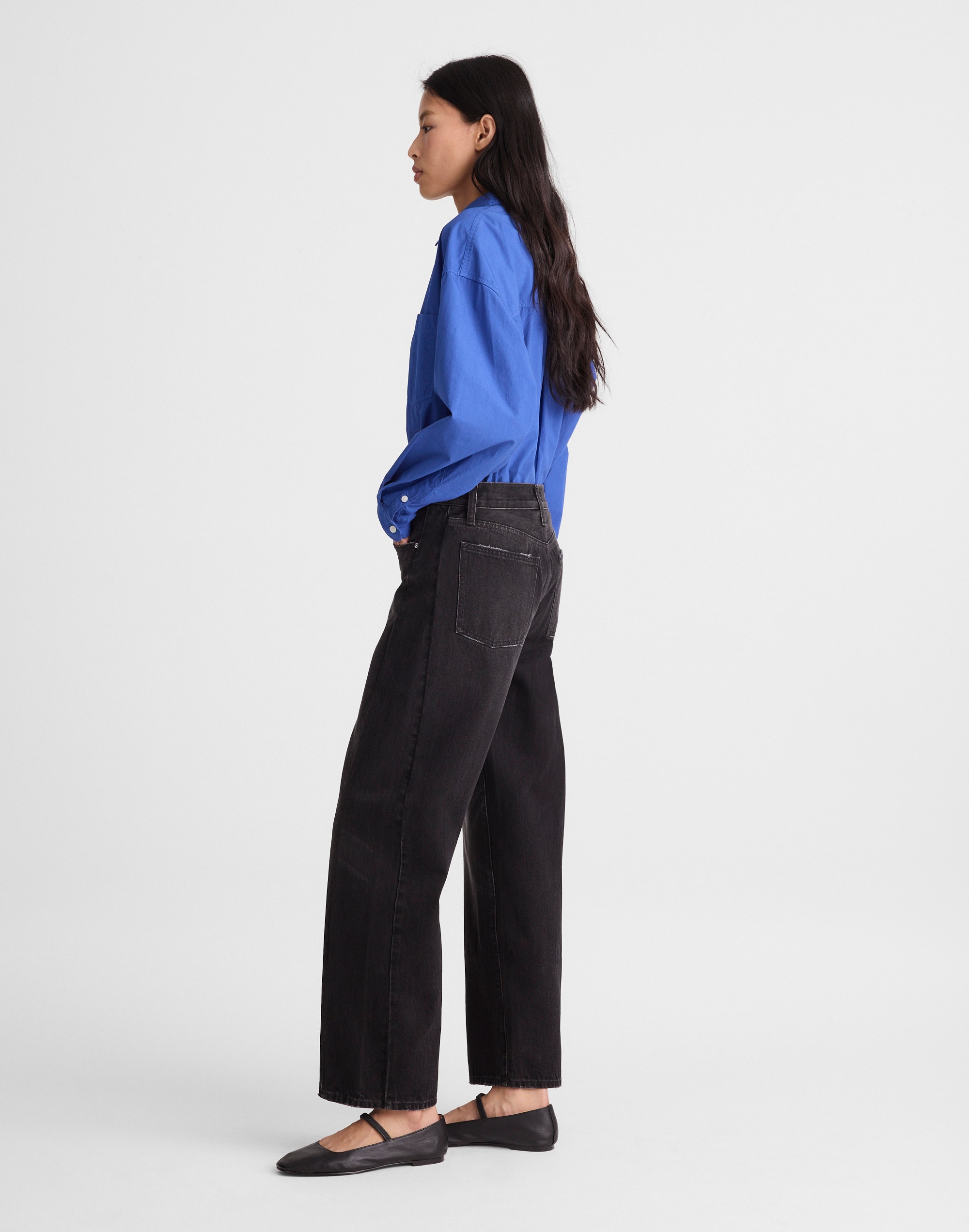 Pieced Barrel-Leg Jeans