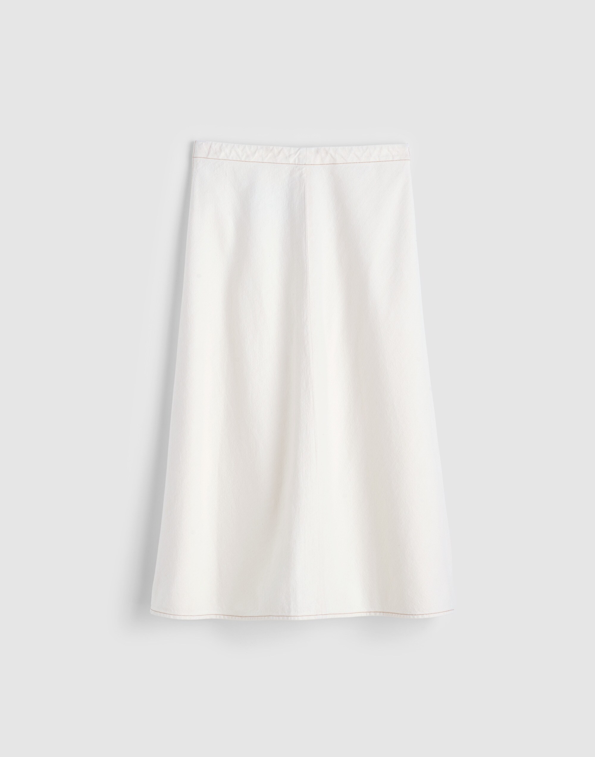 Airy Denim Slip Midi Skirt