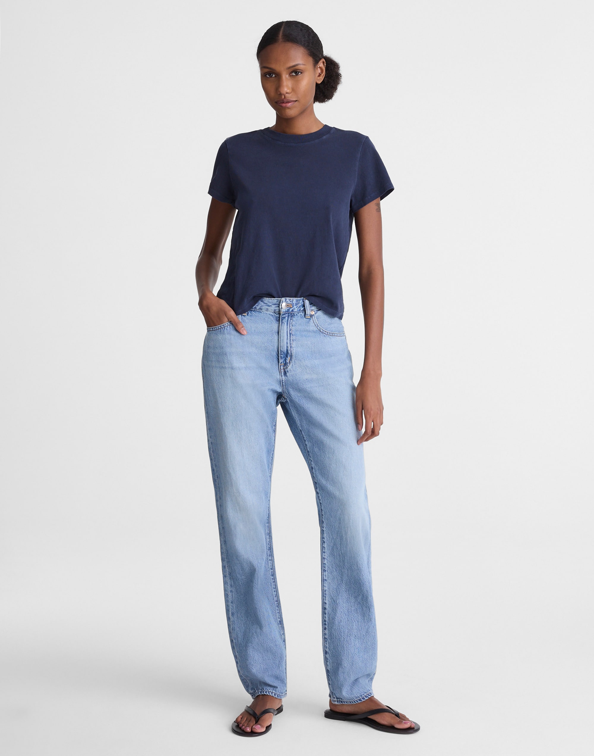 Madewell The Dean Easy Straight Jean In Blue