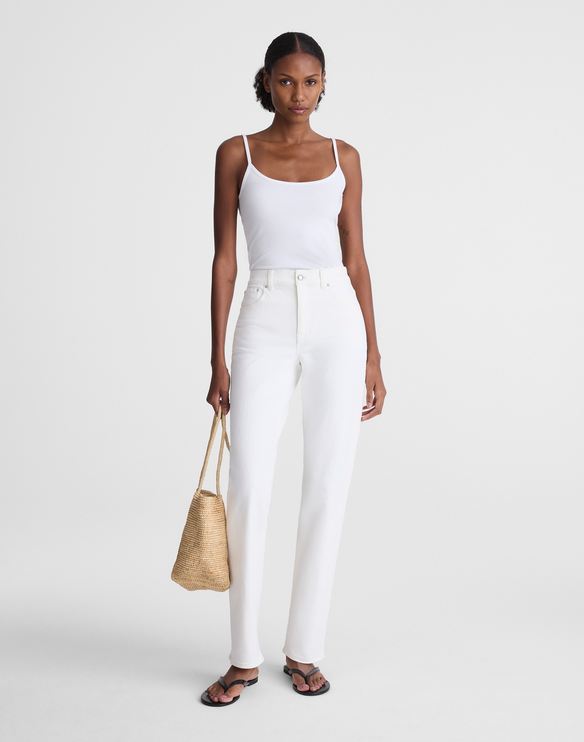 Madewell The Longline Straight Jean In White