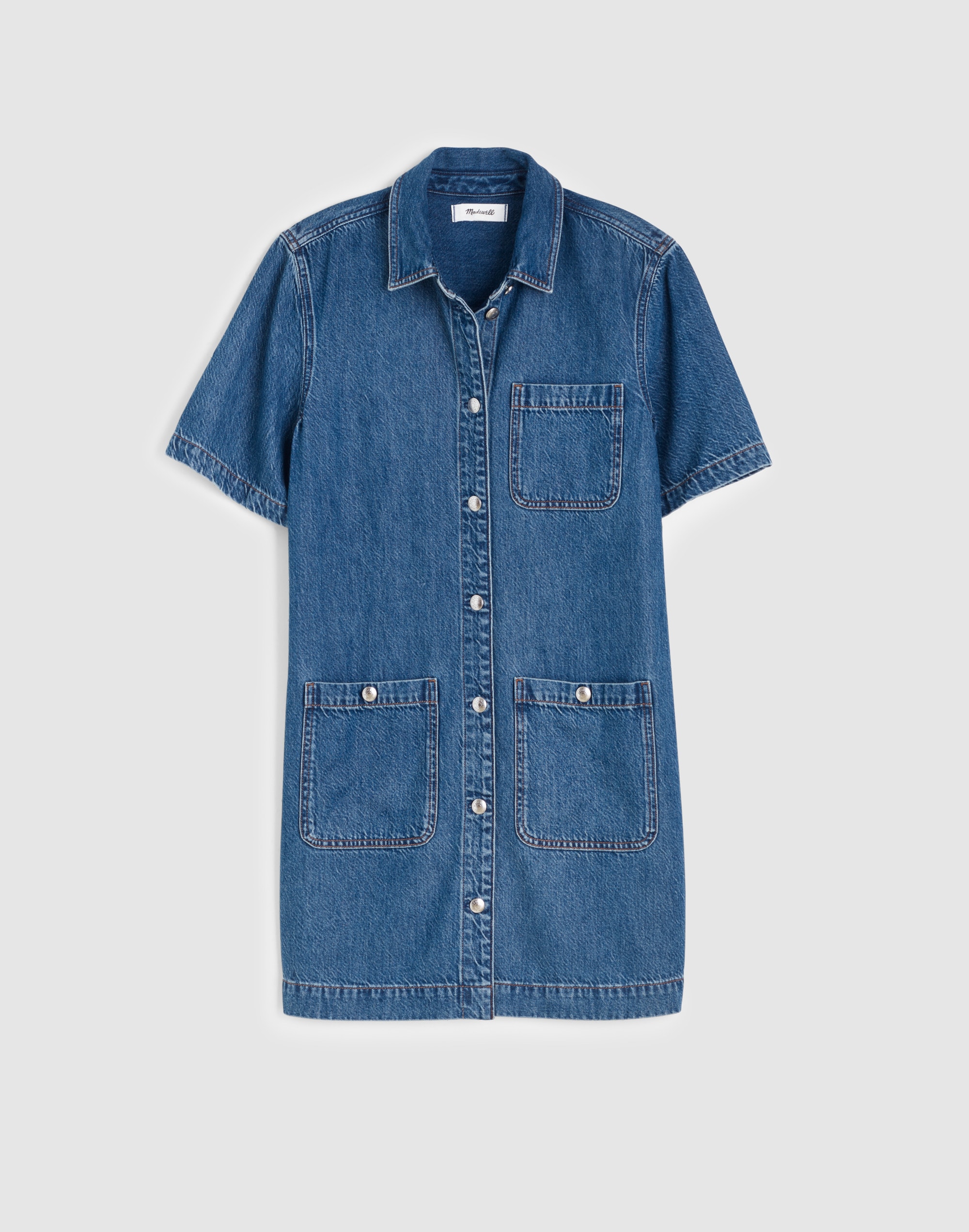 Airy Denim Boxy Mini Shirtdress