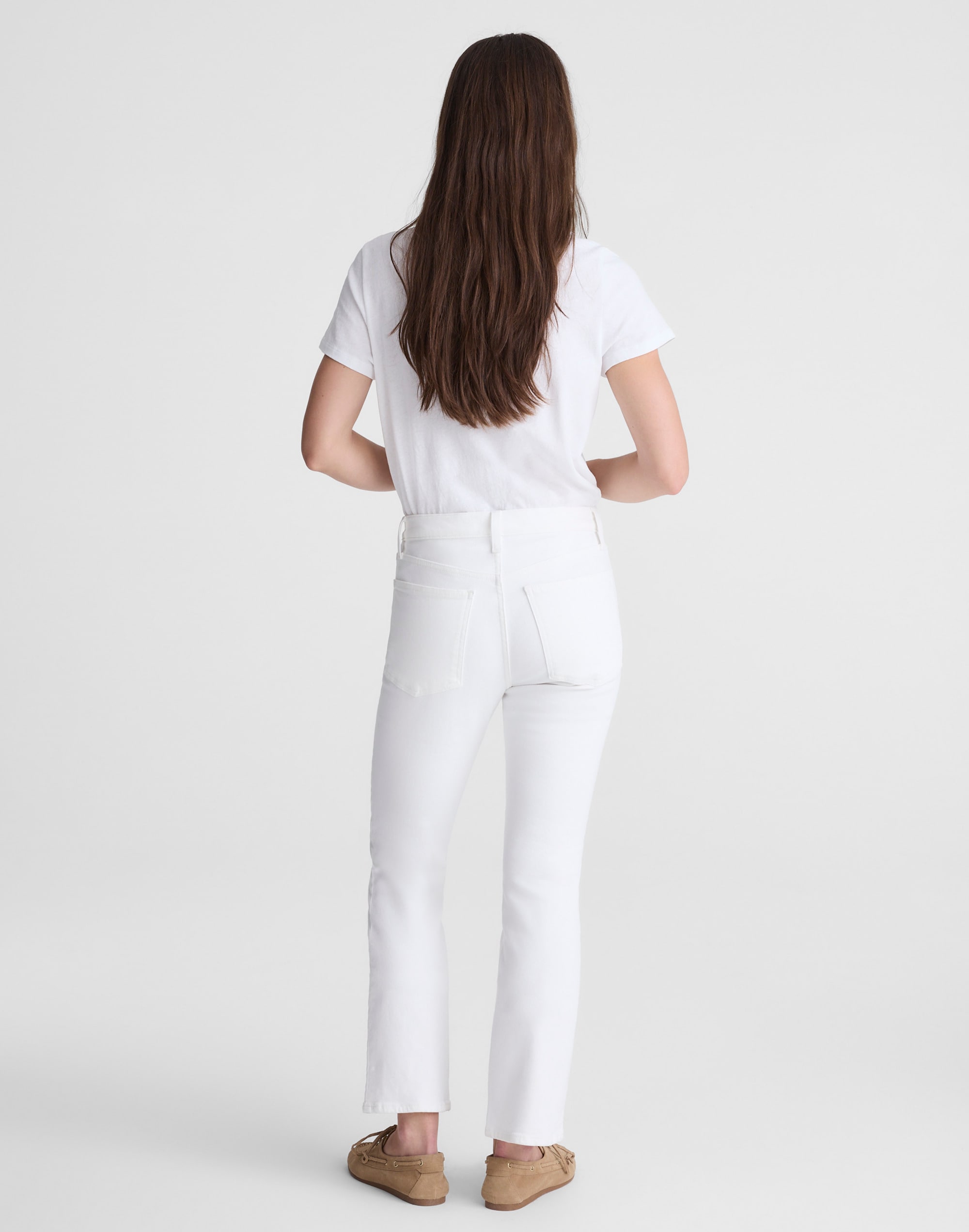 The Flare Crop Jean in Super Stretch Denim