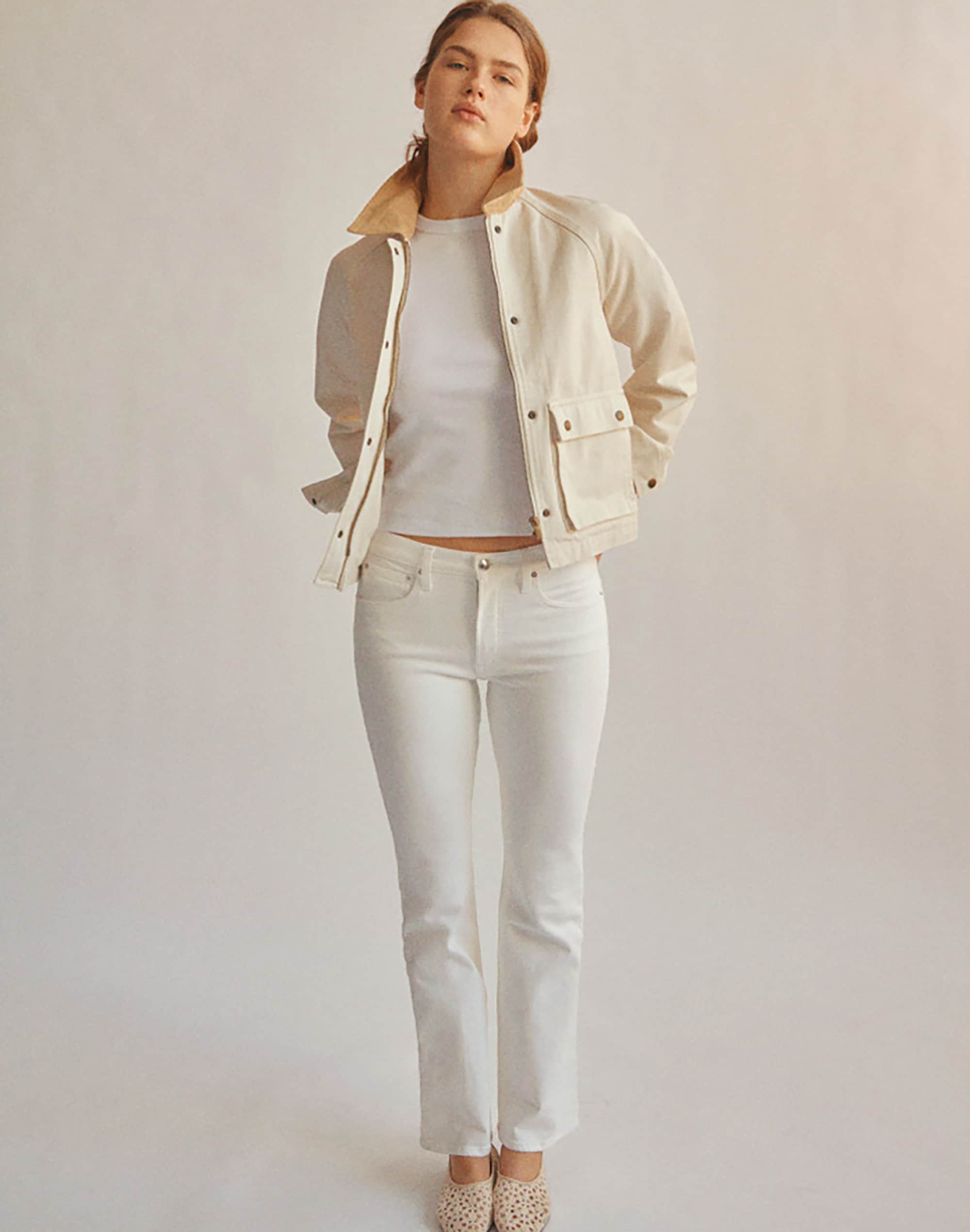 The Flare Crop Jean in Super Stretch Denim