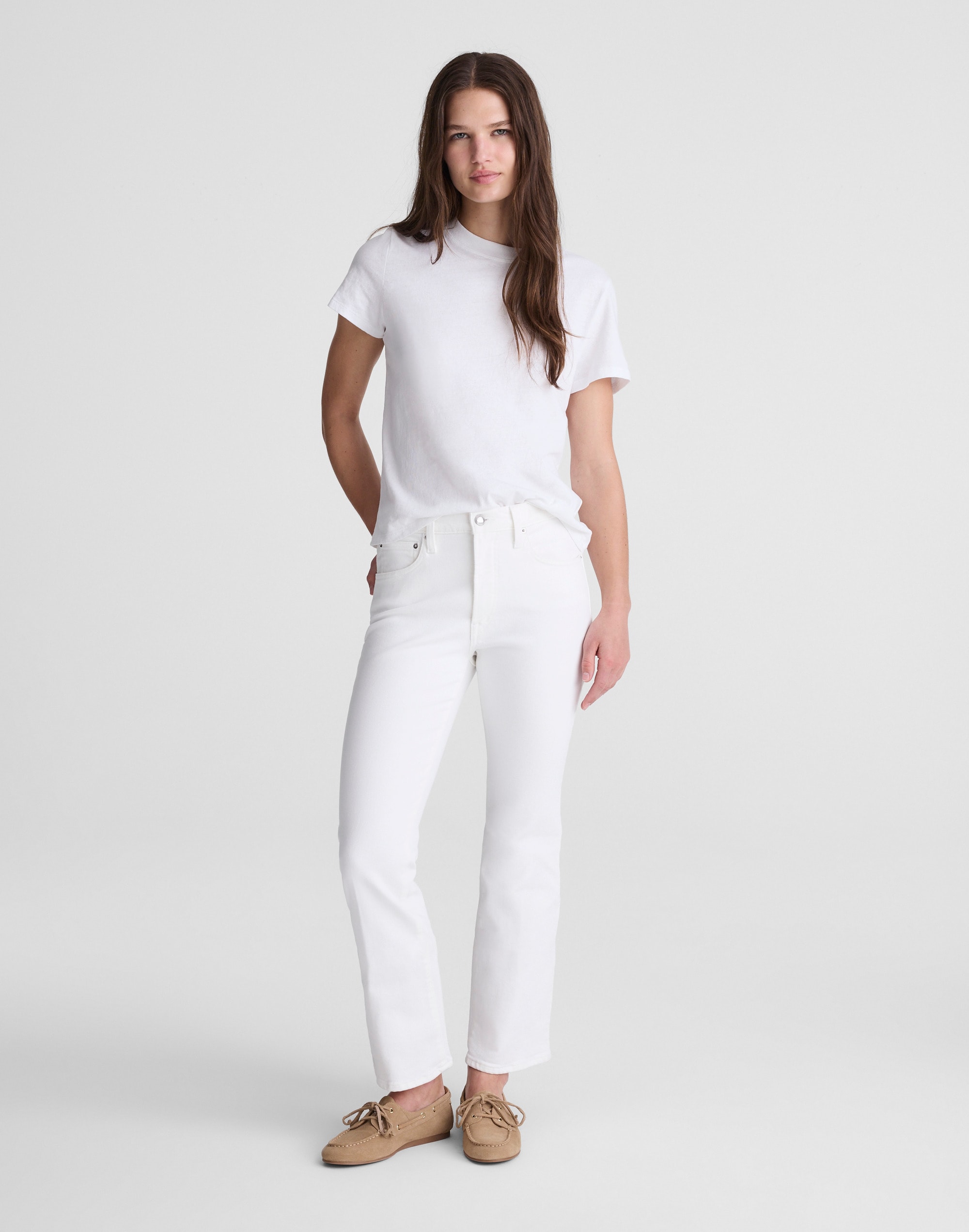 The Flare Crop Jean in Super Stretch Denim