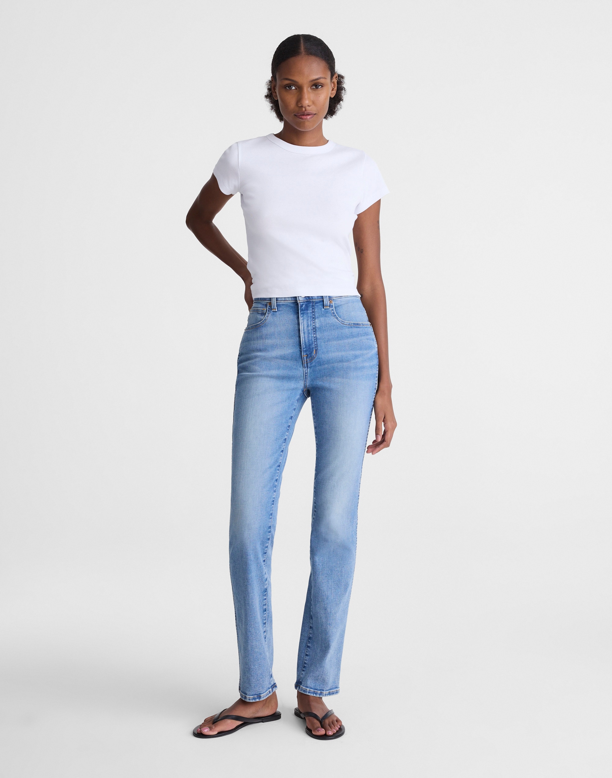 the pencil jean in super stretch denim