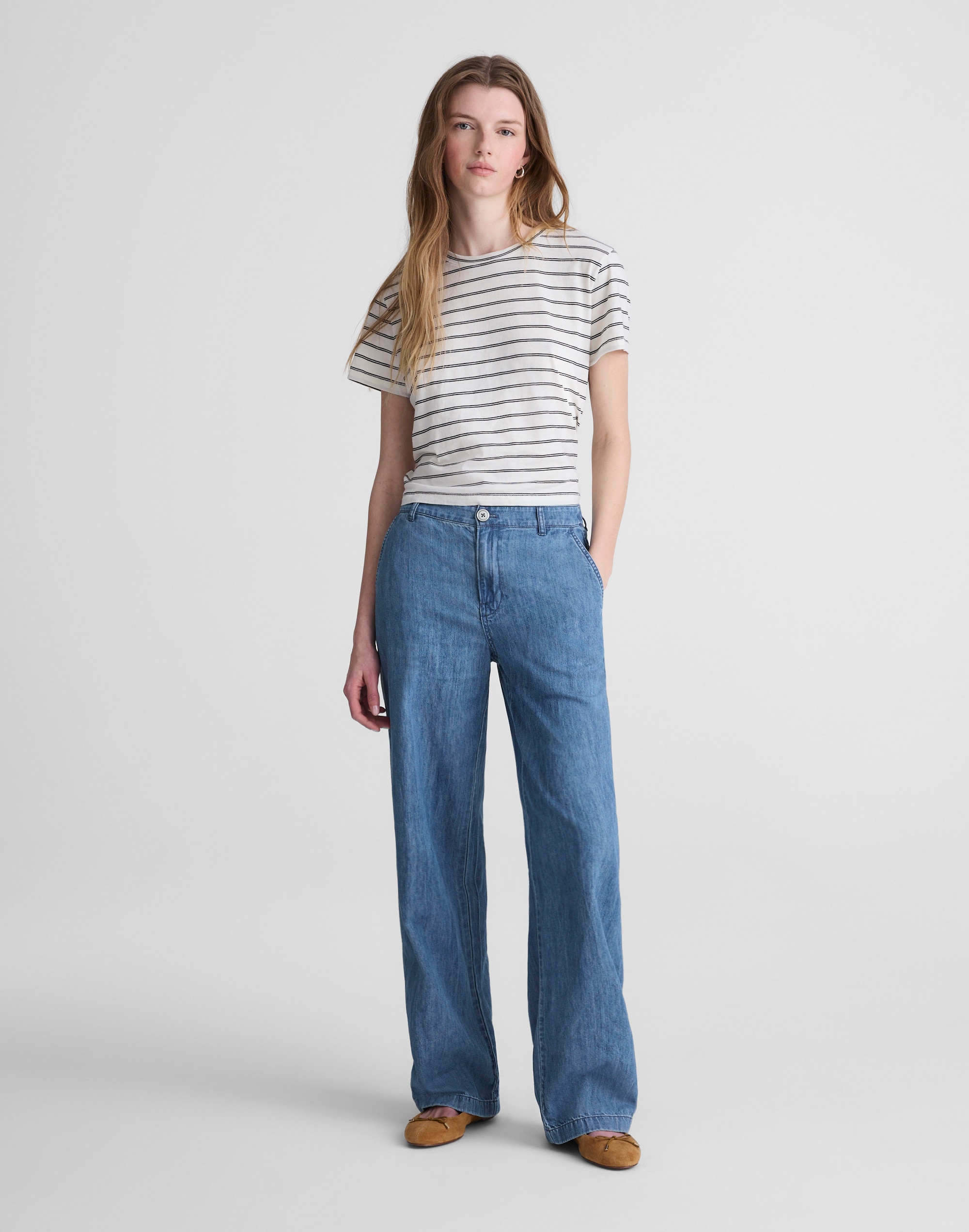 Madewell The Zoe Relaxed Straight Denim Pant In Blue