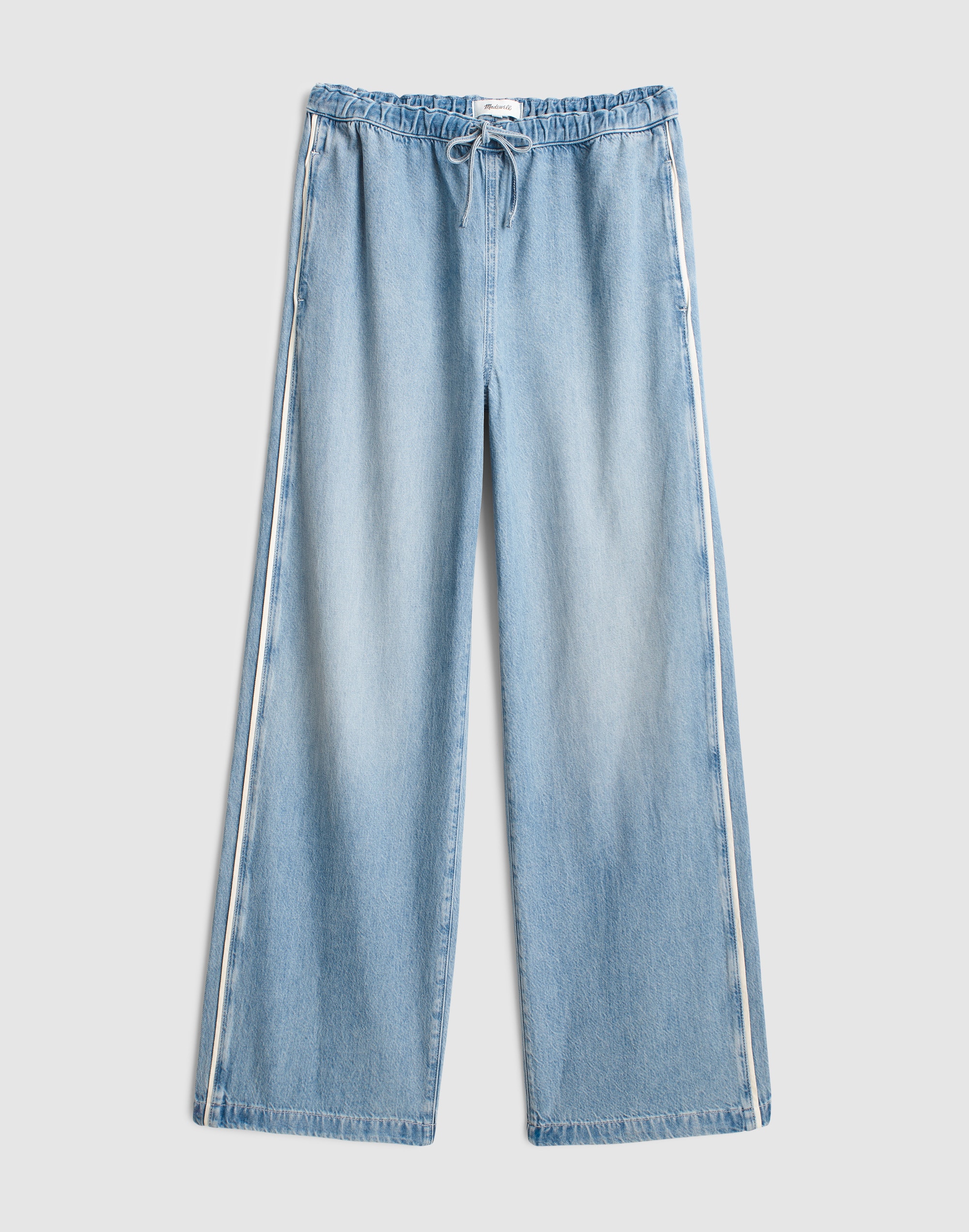 Pull-On Track Pants in Airy Denim