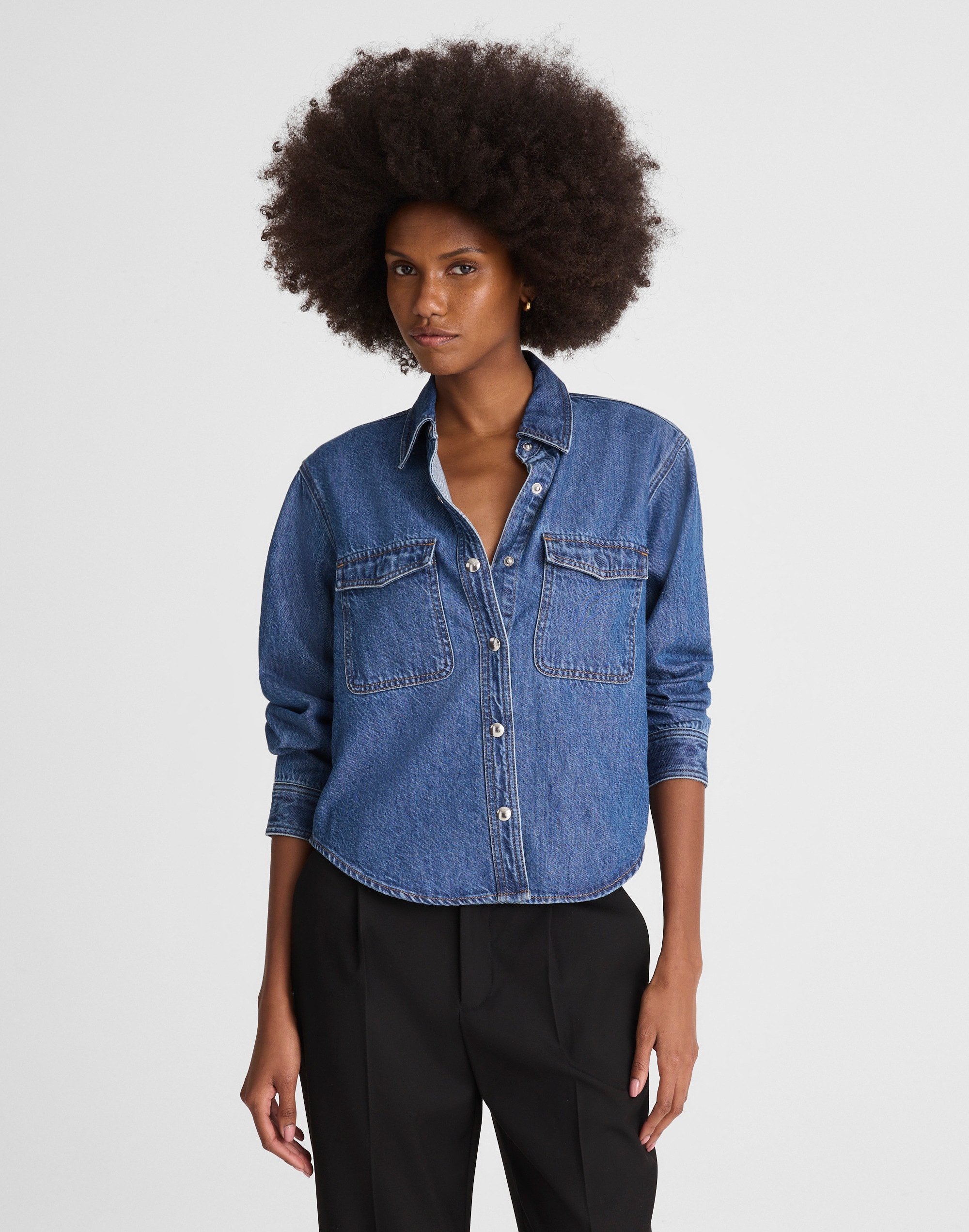 Madewell Denim Oversized Shirt-jacket In Blue