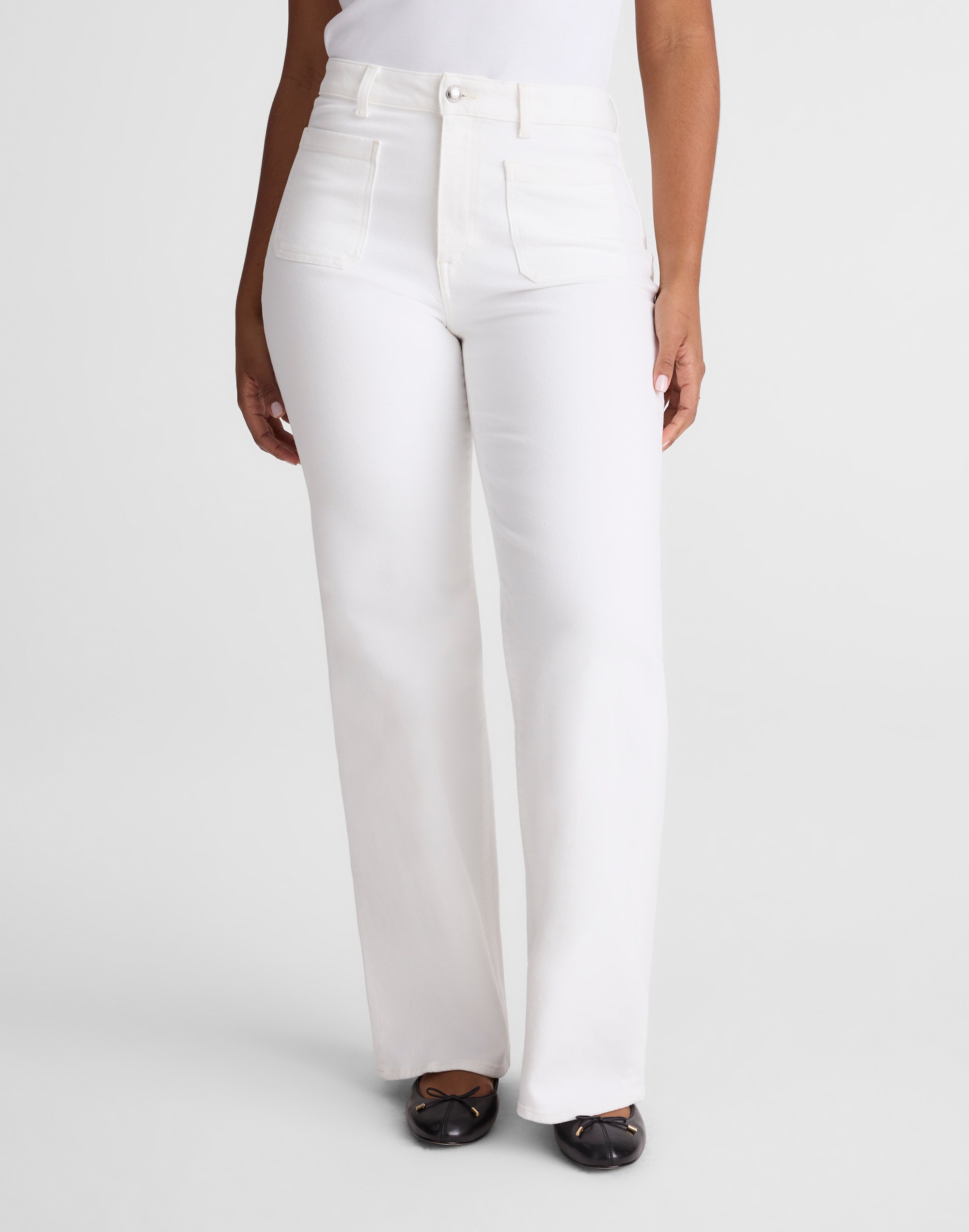 The Curvy Emmy Wide-Leg Jean in Tile White