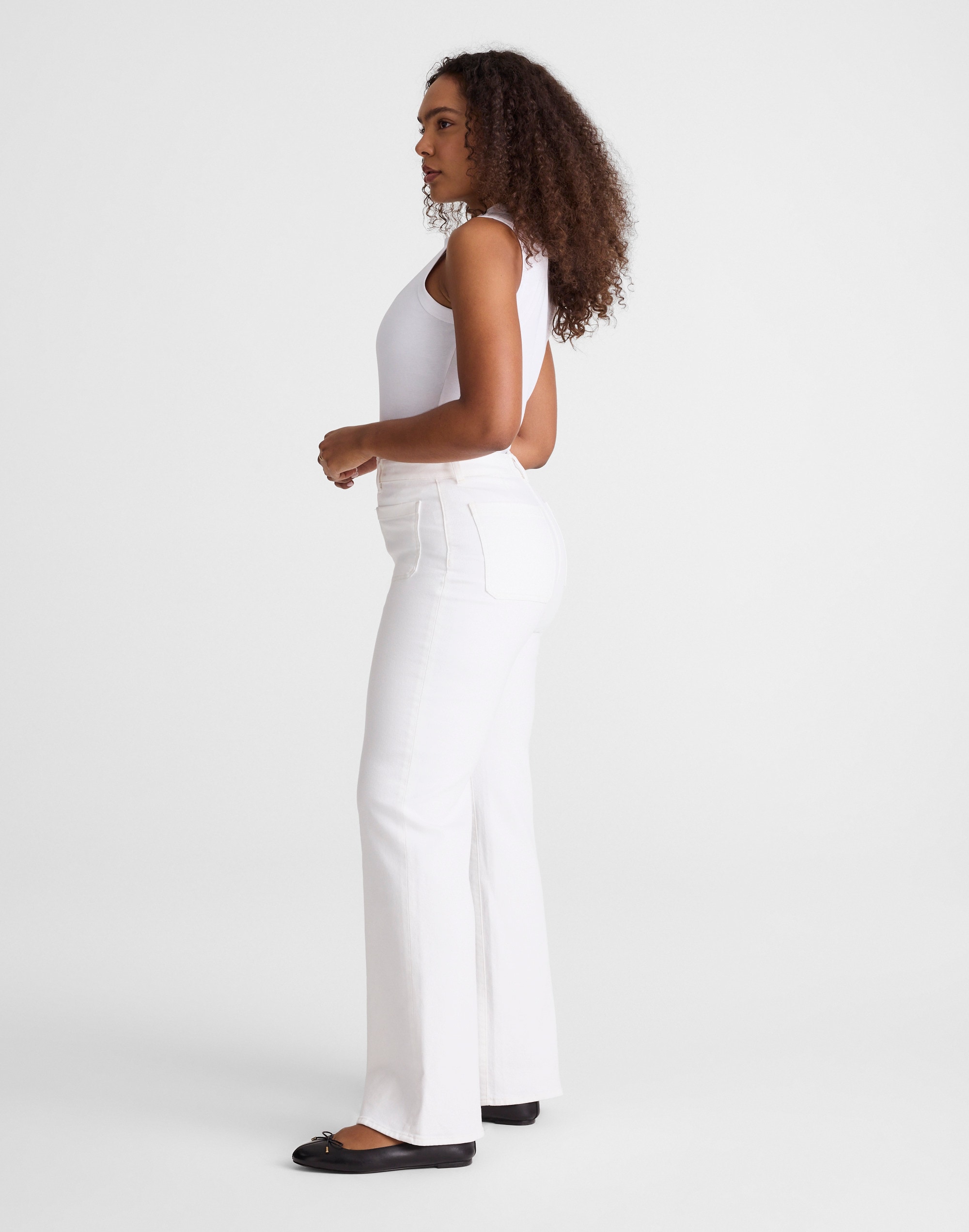 The Curvy Emmy Wide-Leg Jean in Tile White