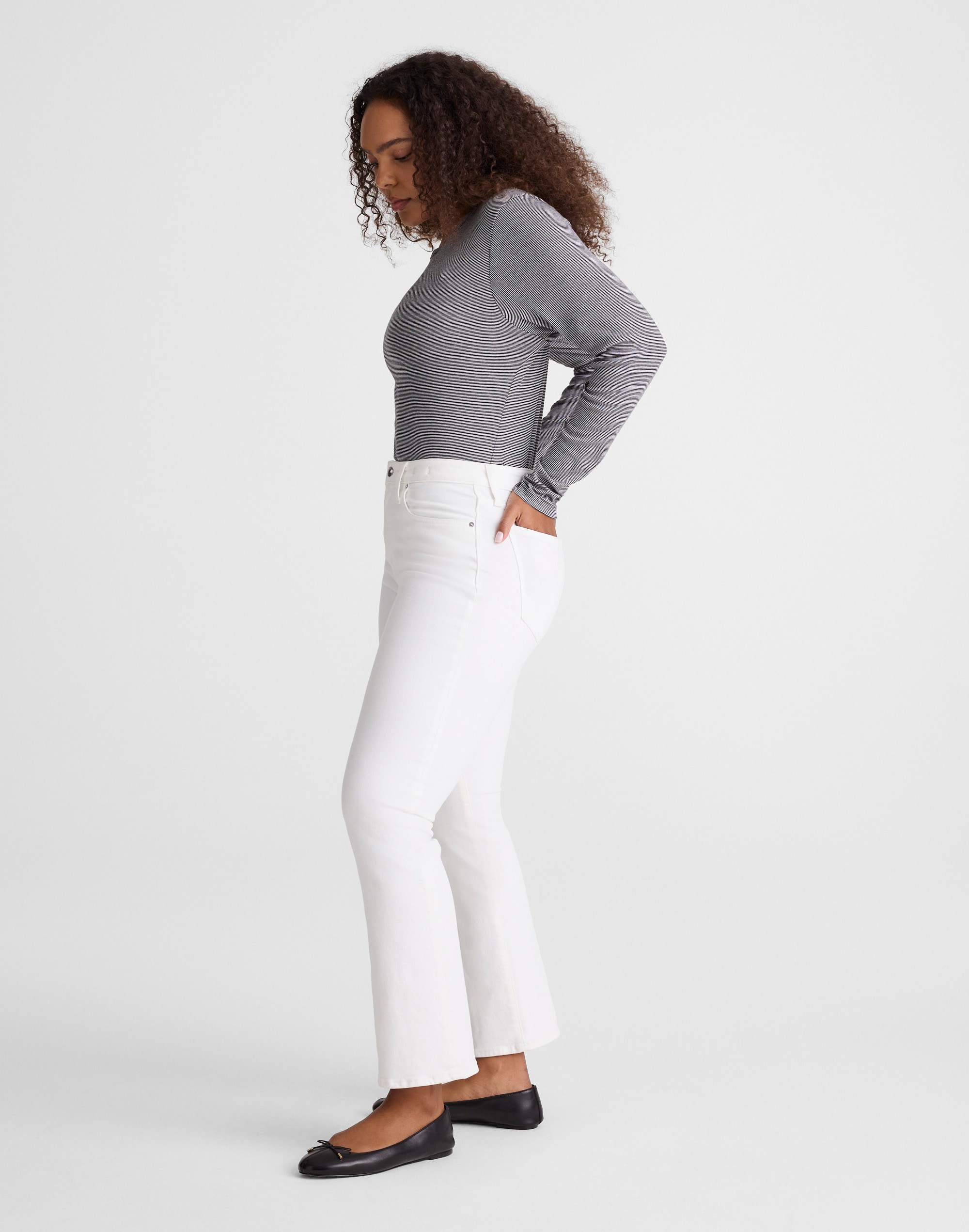 The Curvy Flare Crop Jean in Super Stretch Denim