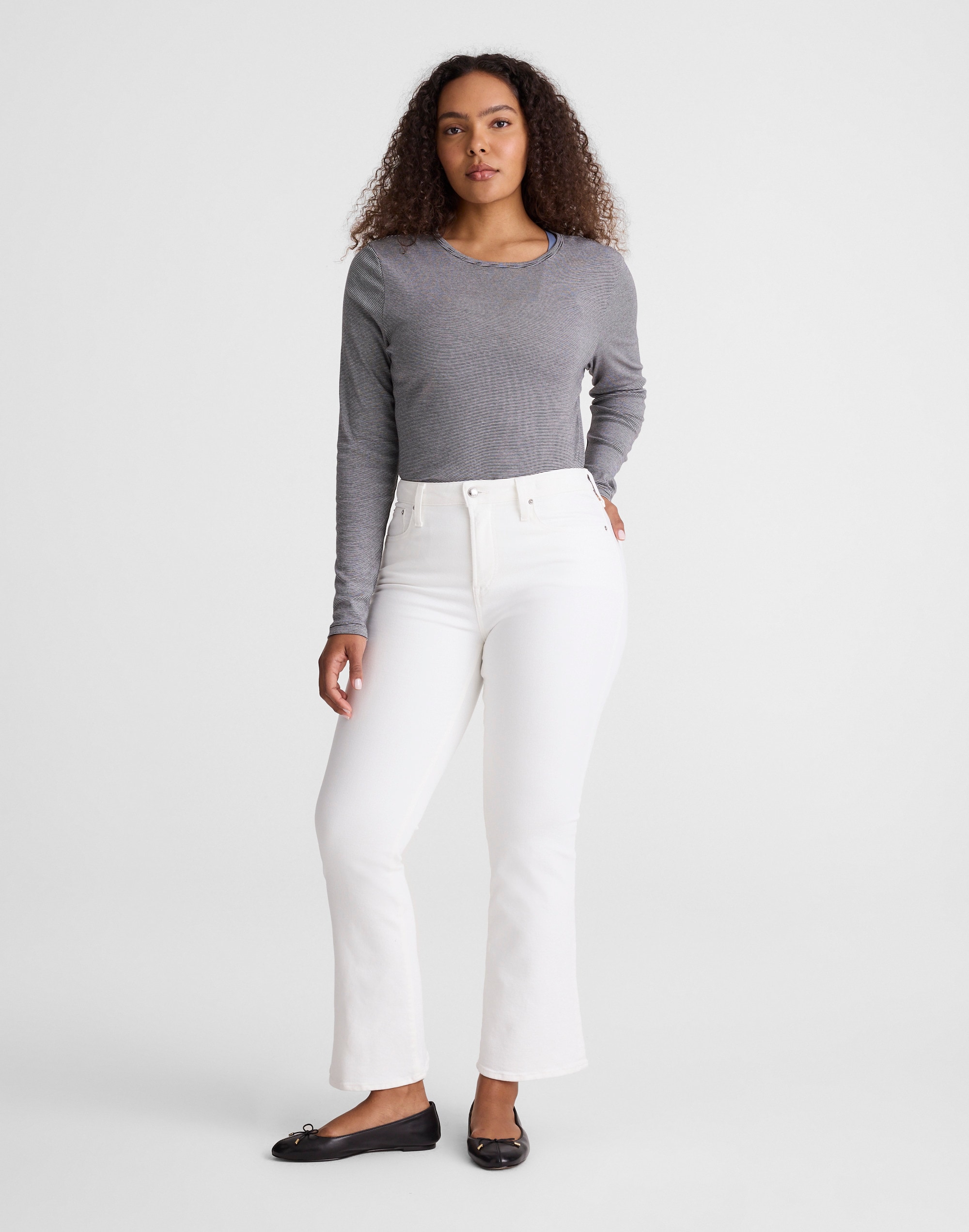 Madewell The Curvy Flare Crop Jean In White