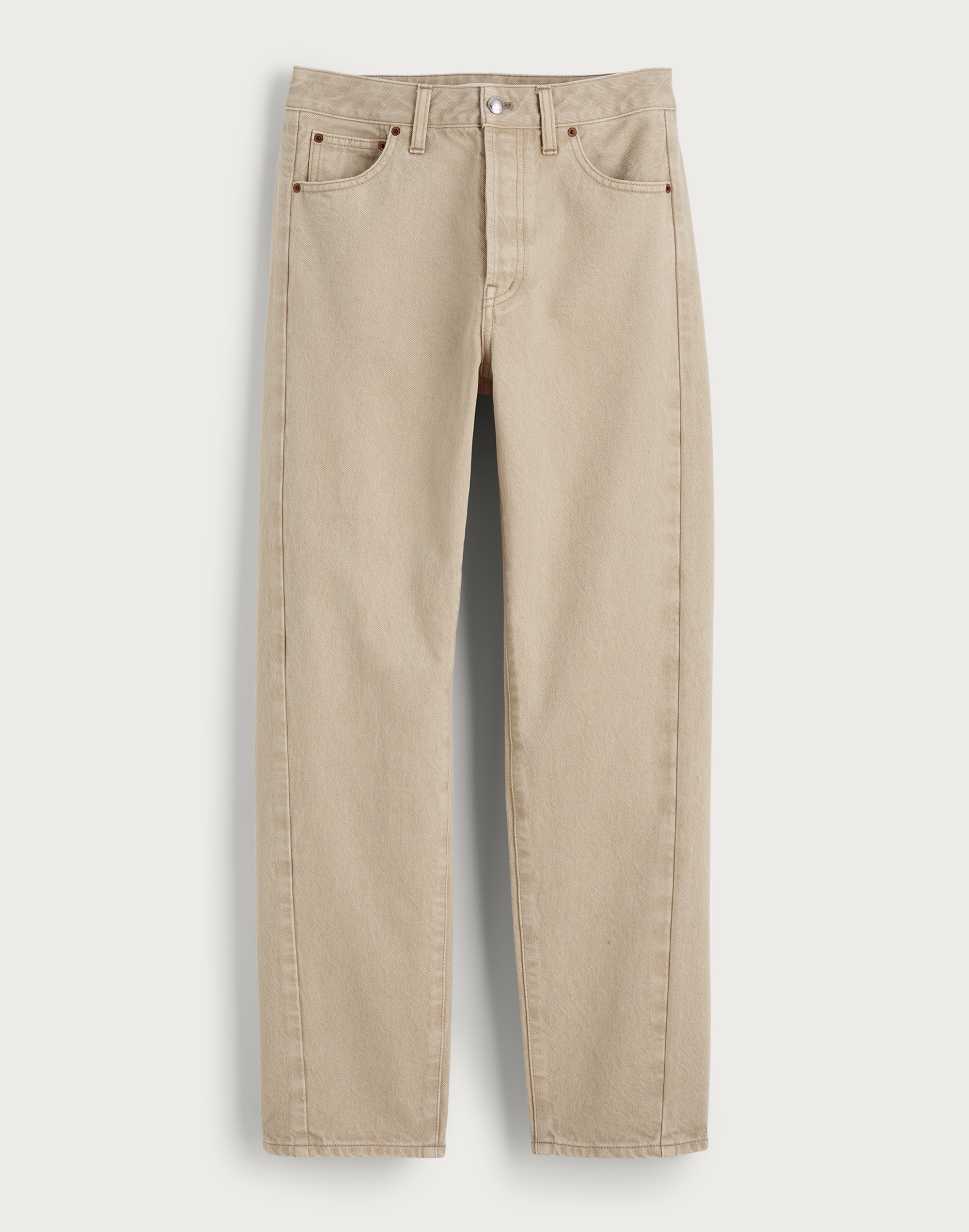 Curvy Pieced Barrel-Leg Jeans