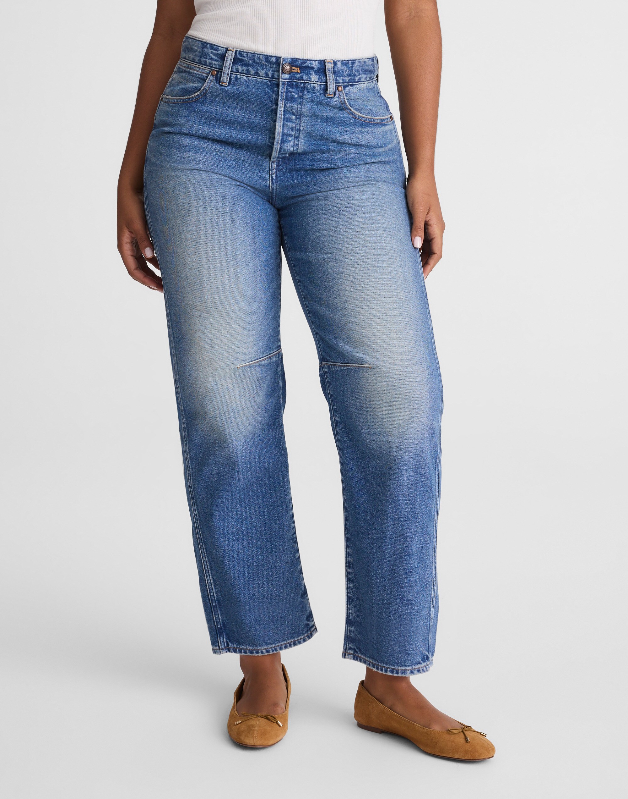 The Curvy Darted Barrel-Leg Jean
