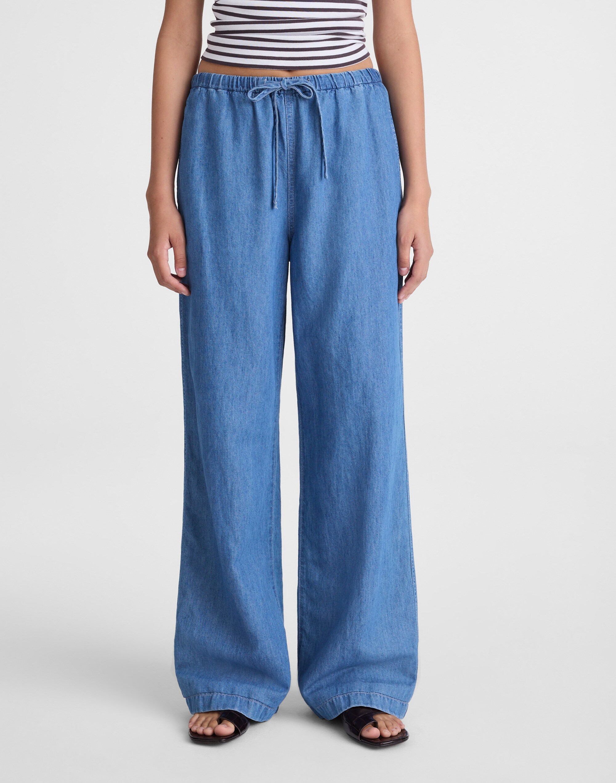 Denim Pull-On Pants