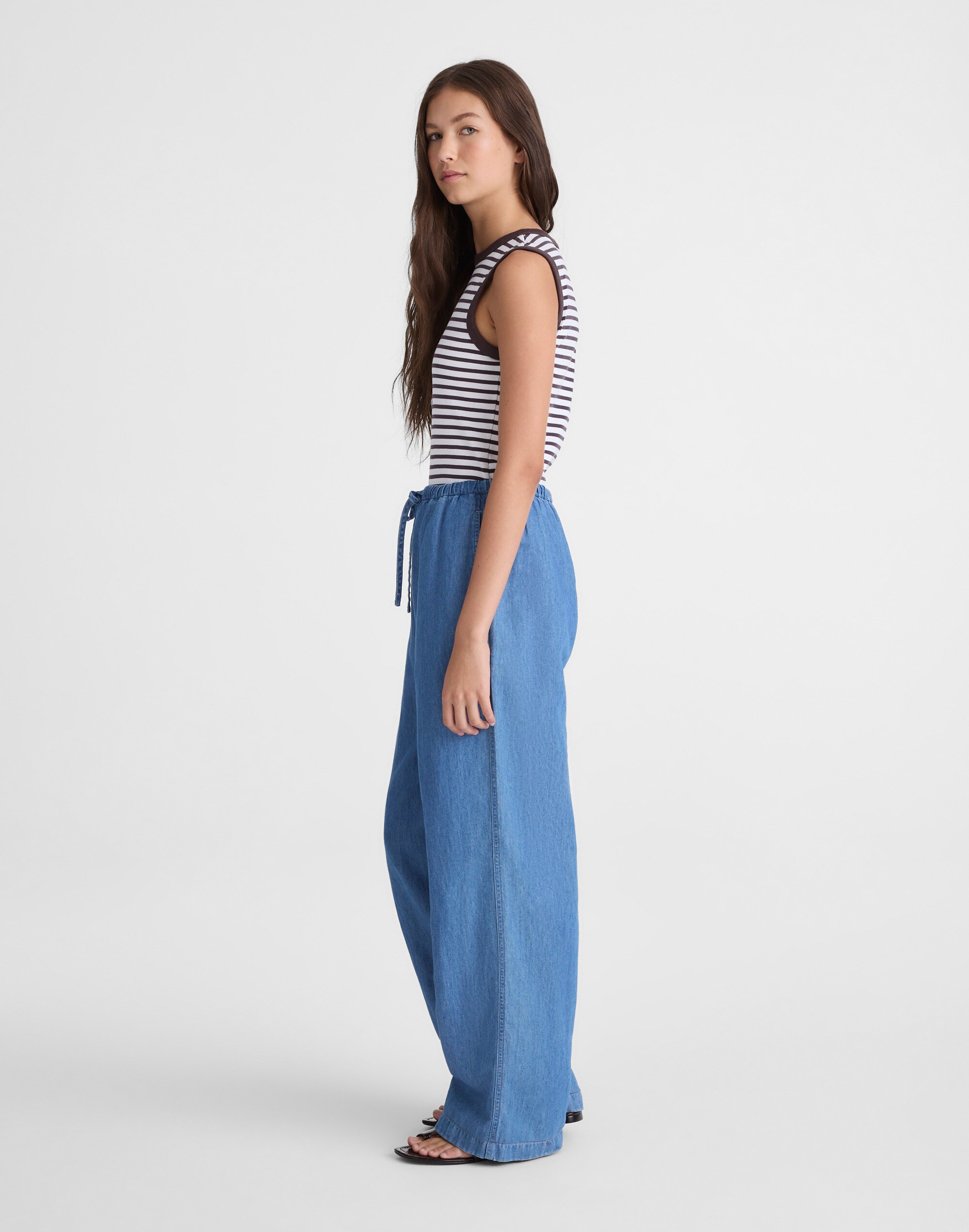 Denim Pull-On Pants