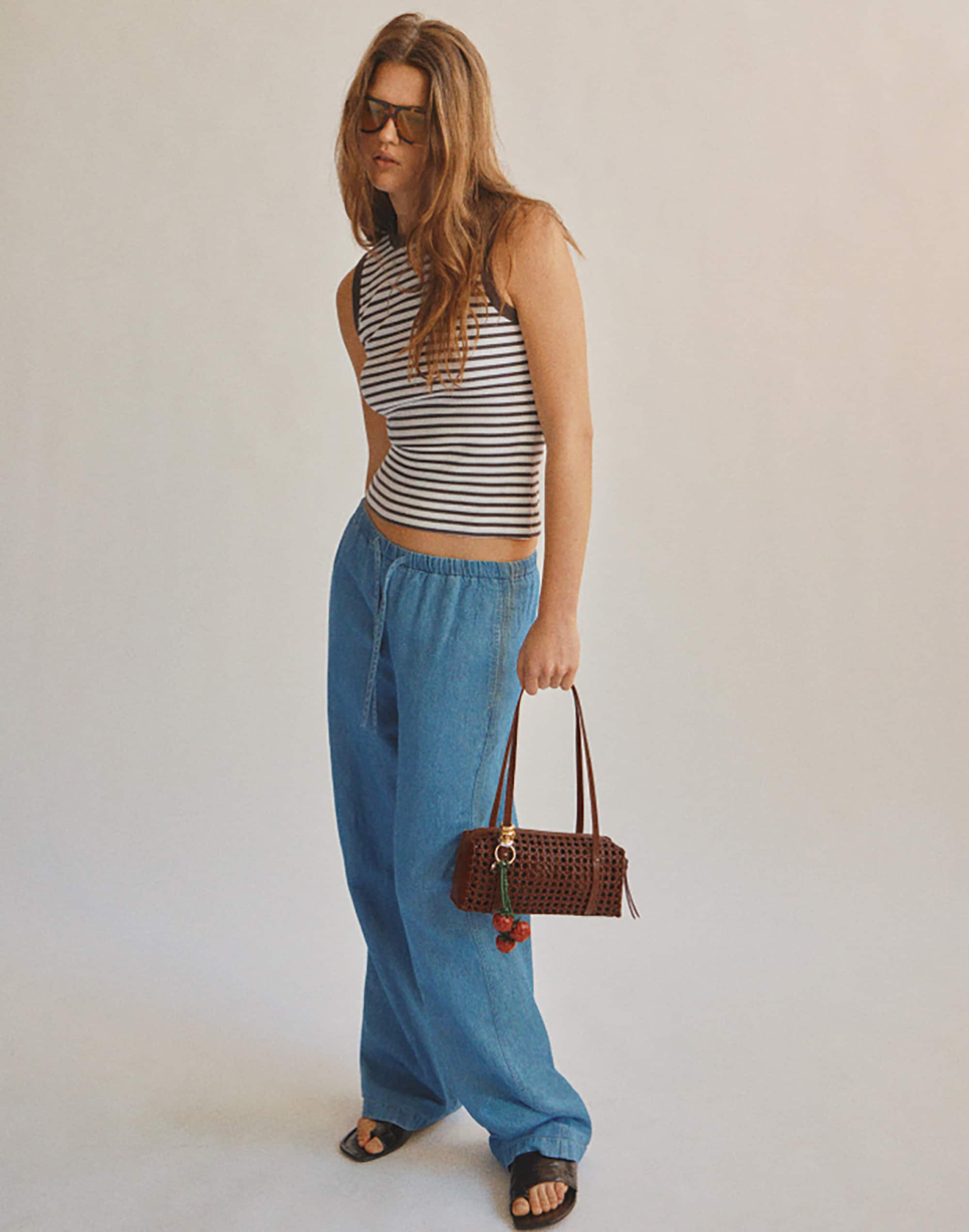Denim Pull-On Pants