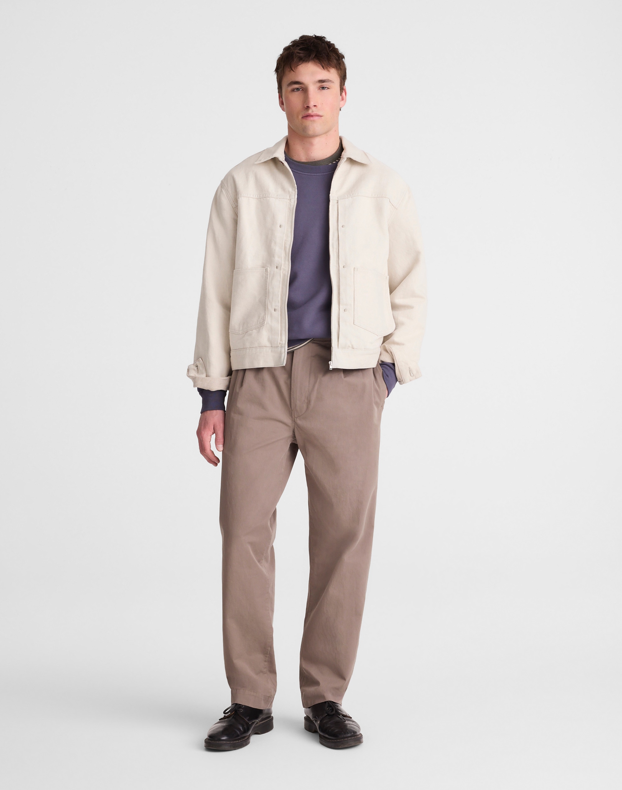 Denim Zip-Front Trucker Jacket