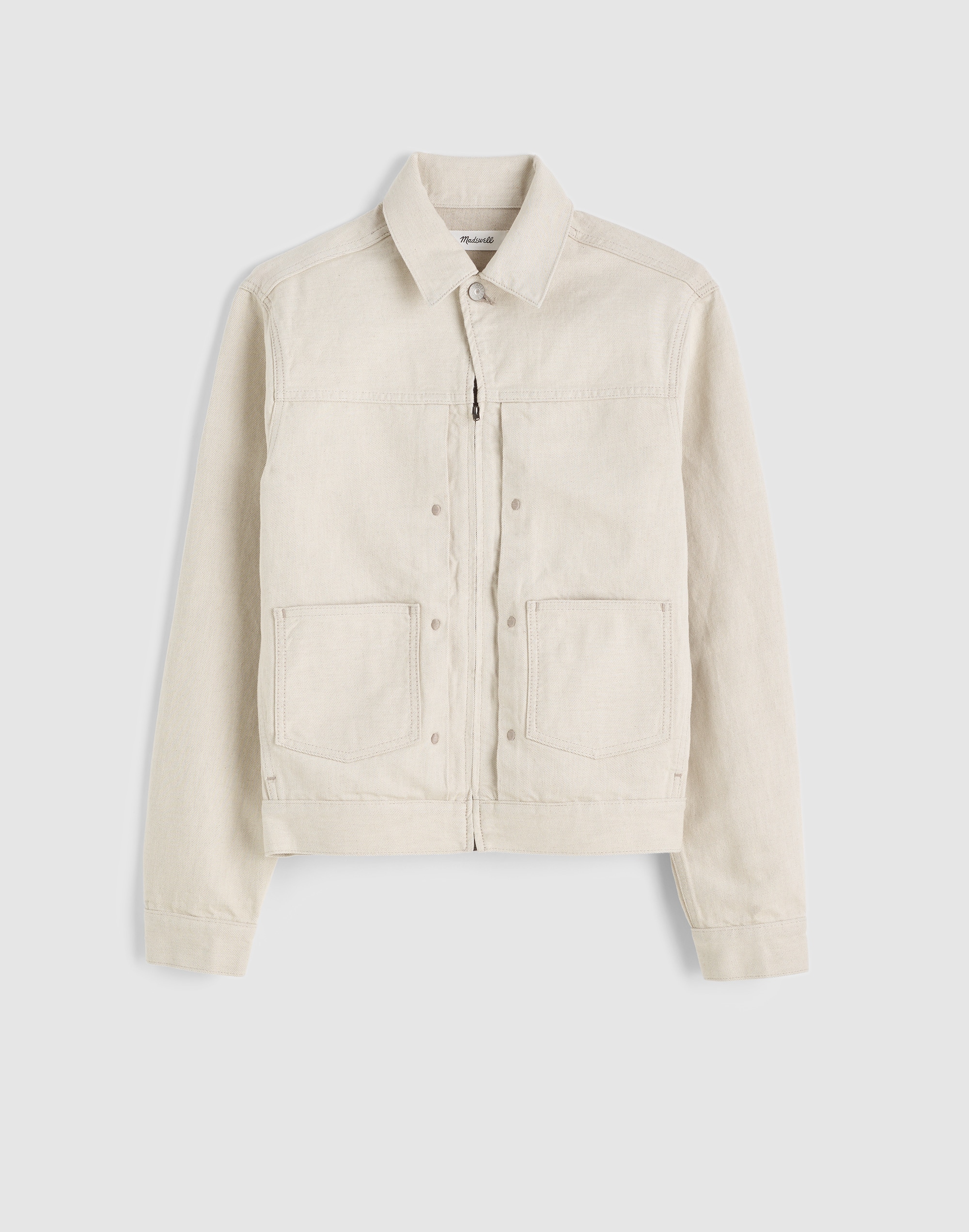 Denim Zip-Front Trucker Jacket