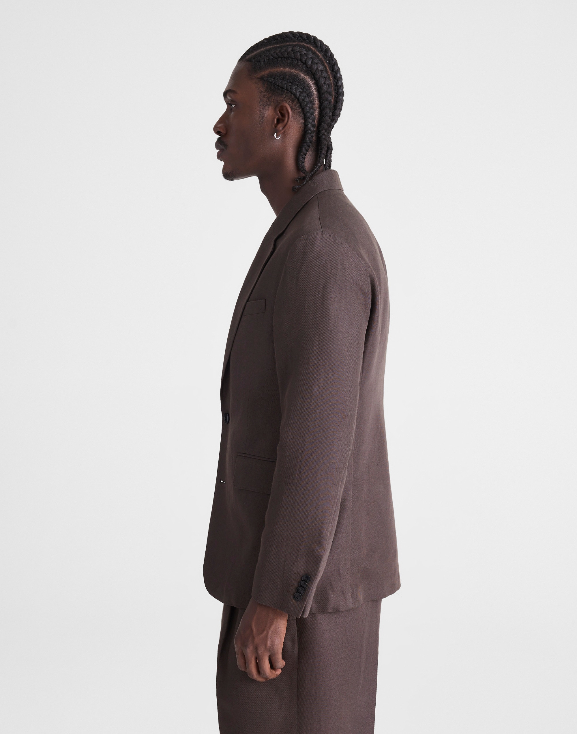 Unstructured Blazer in Linen-Cotton Blend